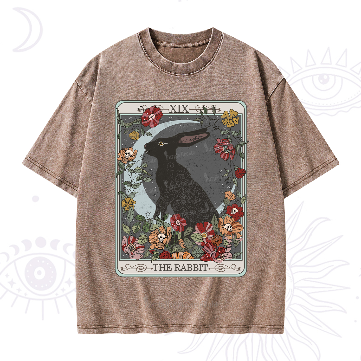 Purplehecate The Rabbit Tarot Washed T-Shirt