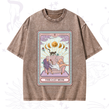 Purplehecate The Cat Mom Tarot Washed T-Shirt