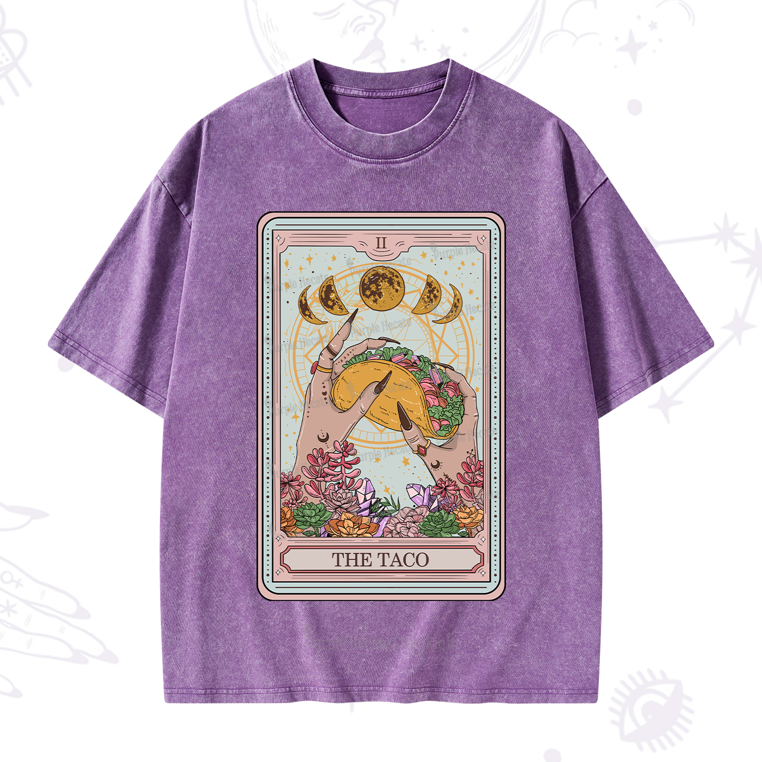 Purplehecate The Taco Tarot Washed T-Shirt
