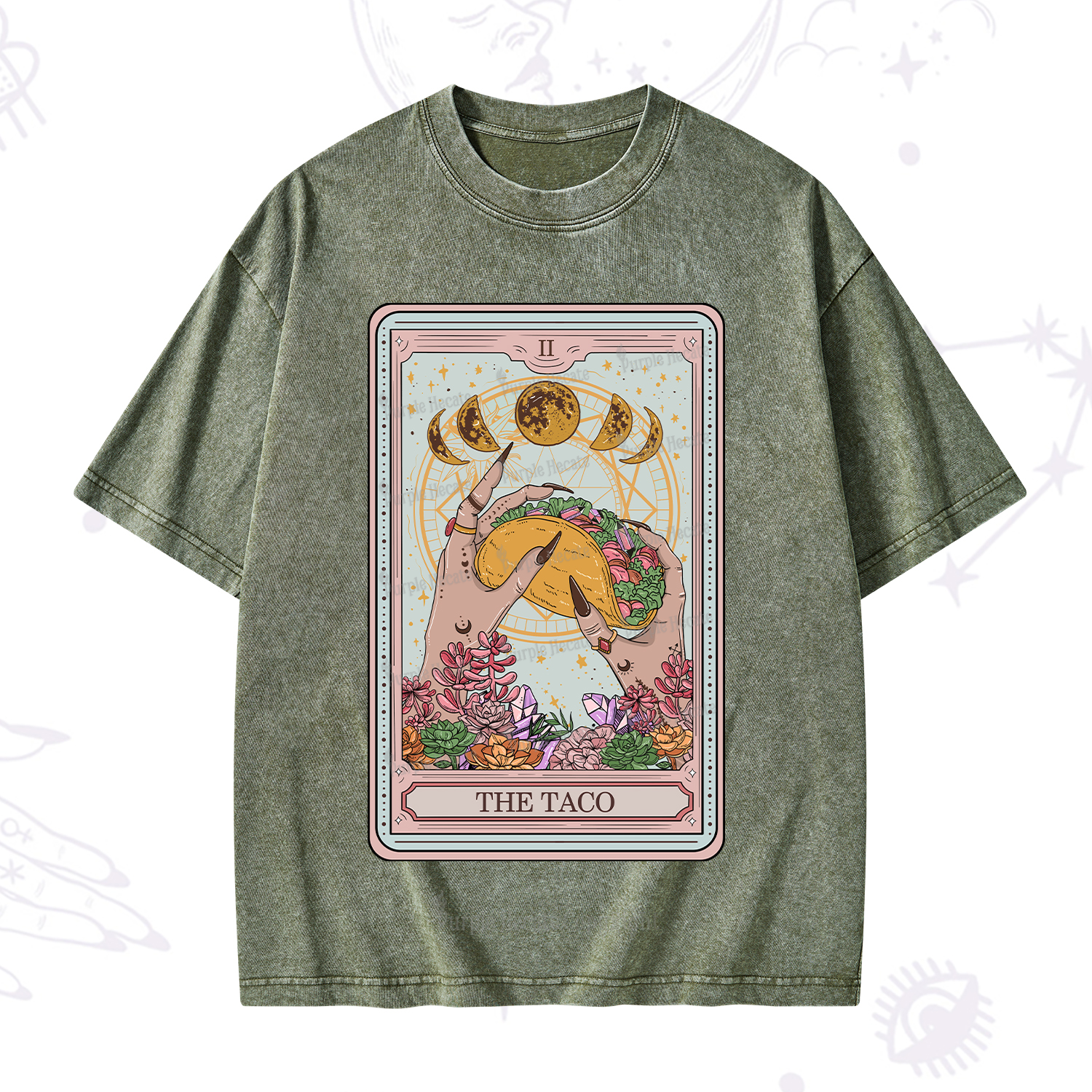 Purplehecate The Taco Tarot Washed T-Shirt