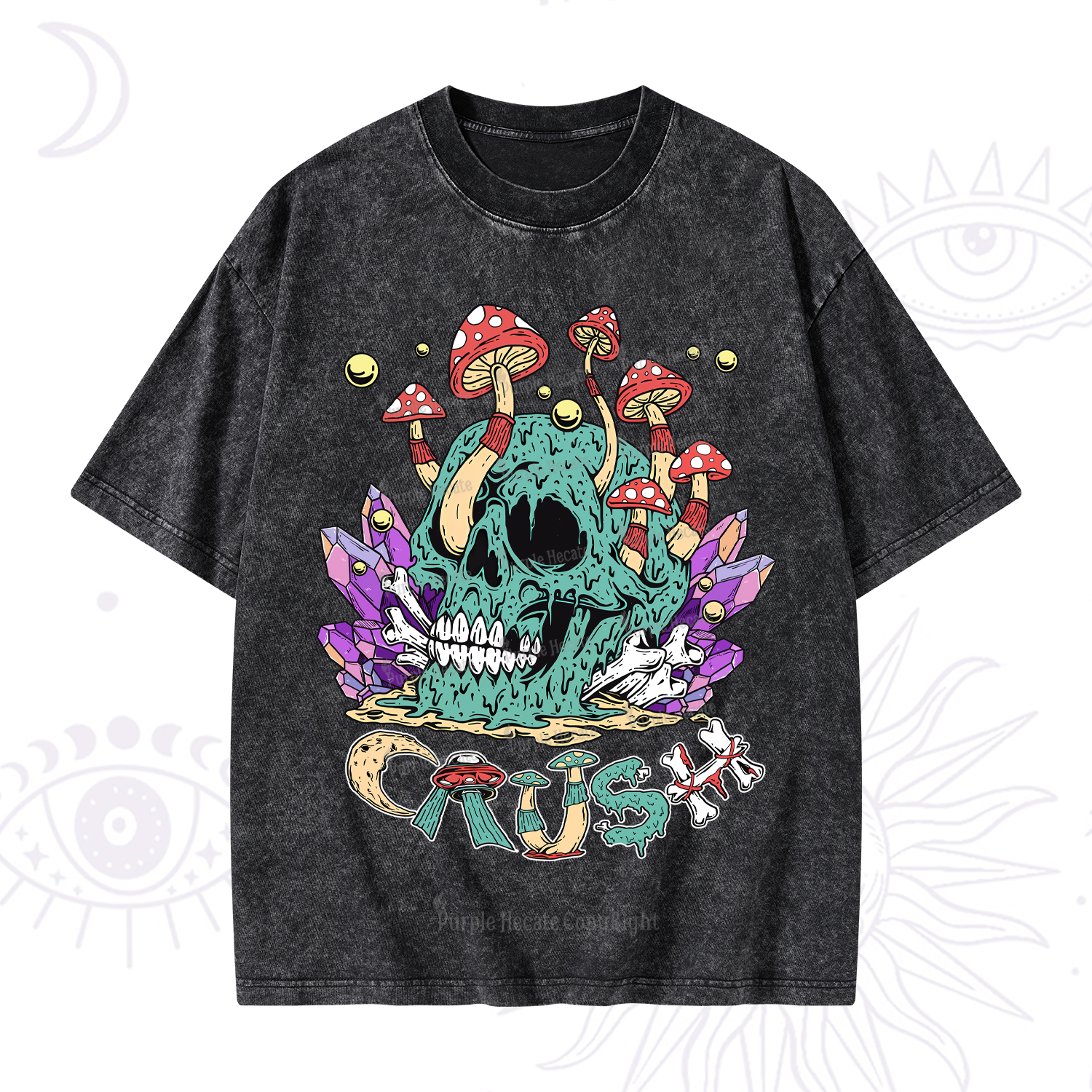 Purplehecate Magic Skeleton Washed T-Shirt