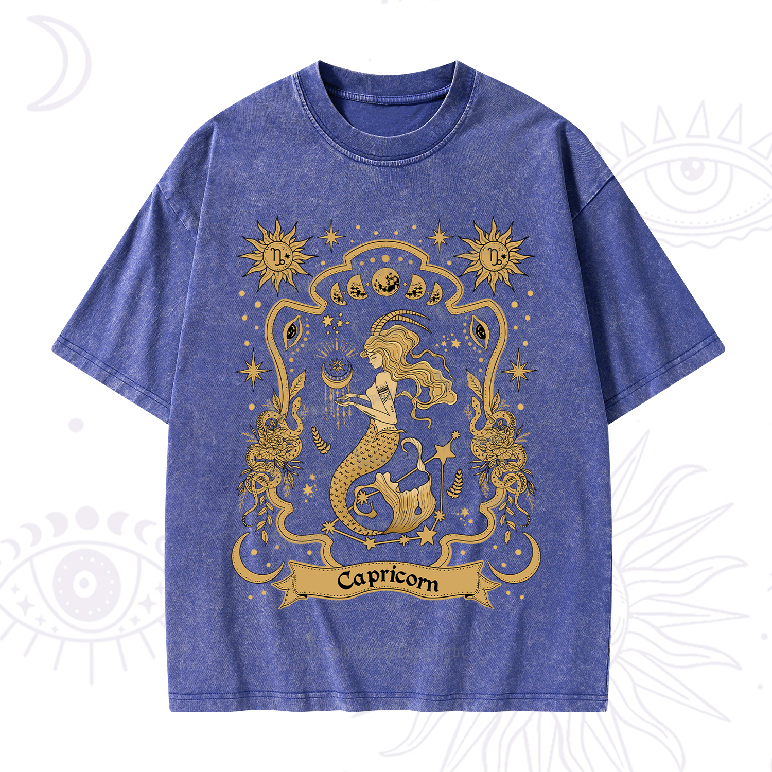Purplehecate Capricorn' Astral Mirage Zodiac Washed T-Shirt