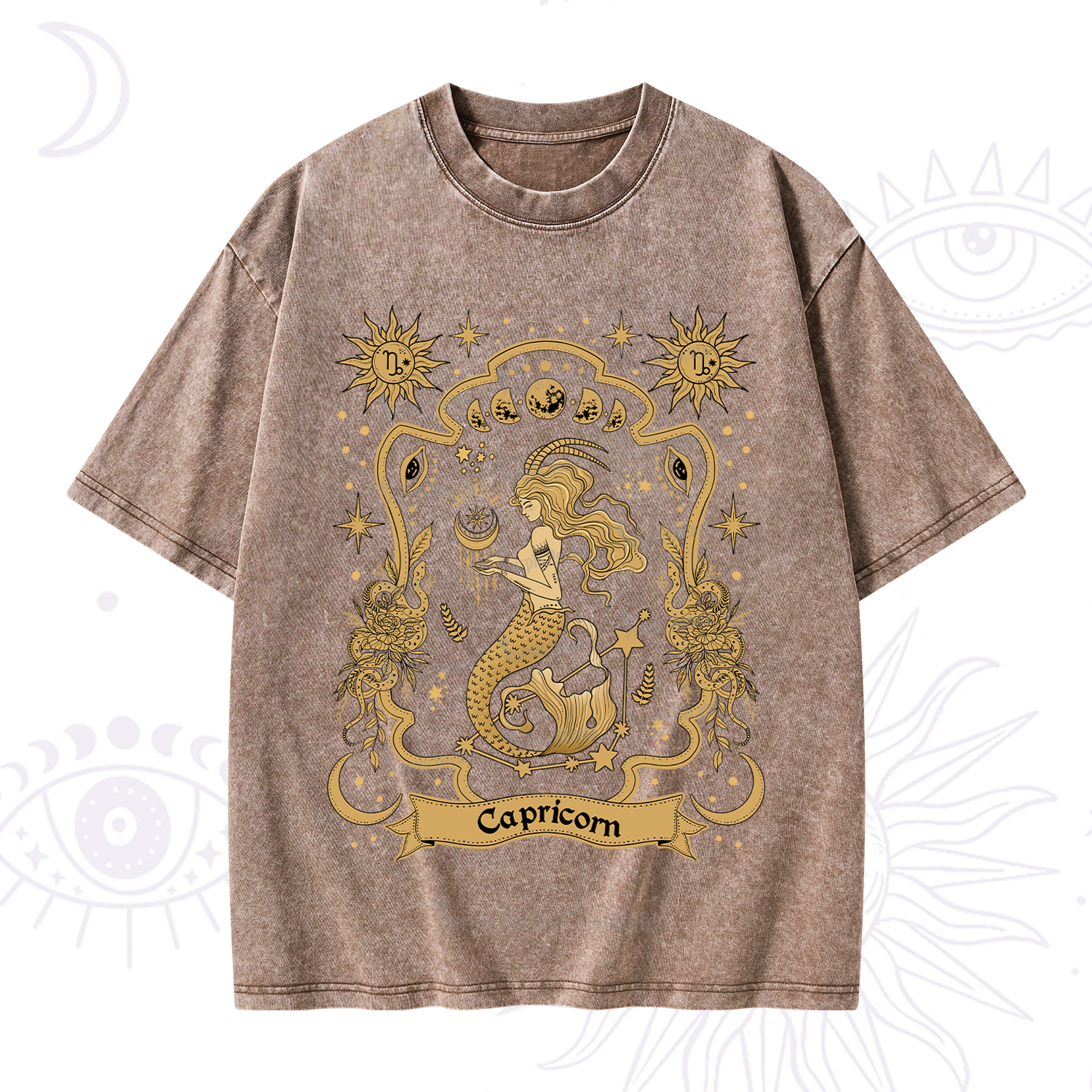 Purplehecate Capricorn' Astral Mirage Zodiac Washed T-Shirt