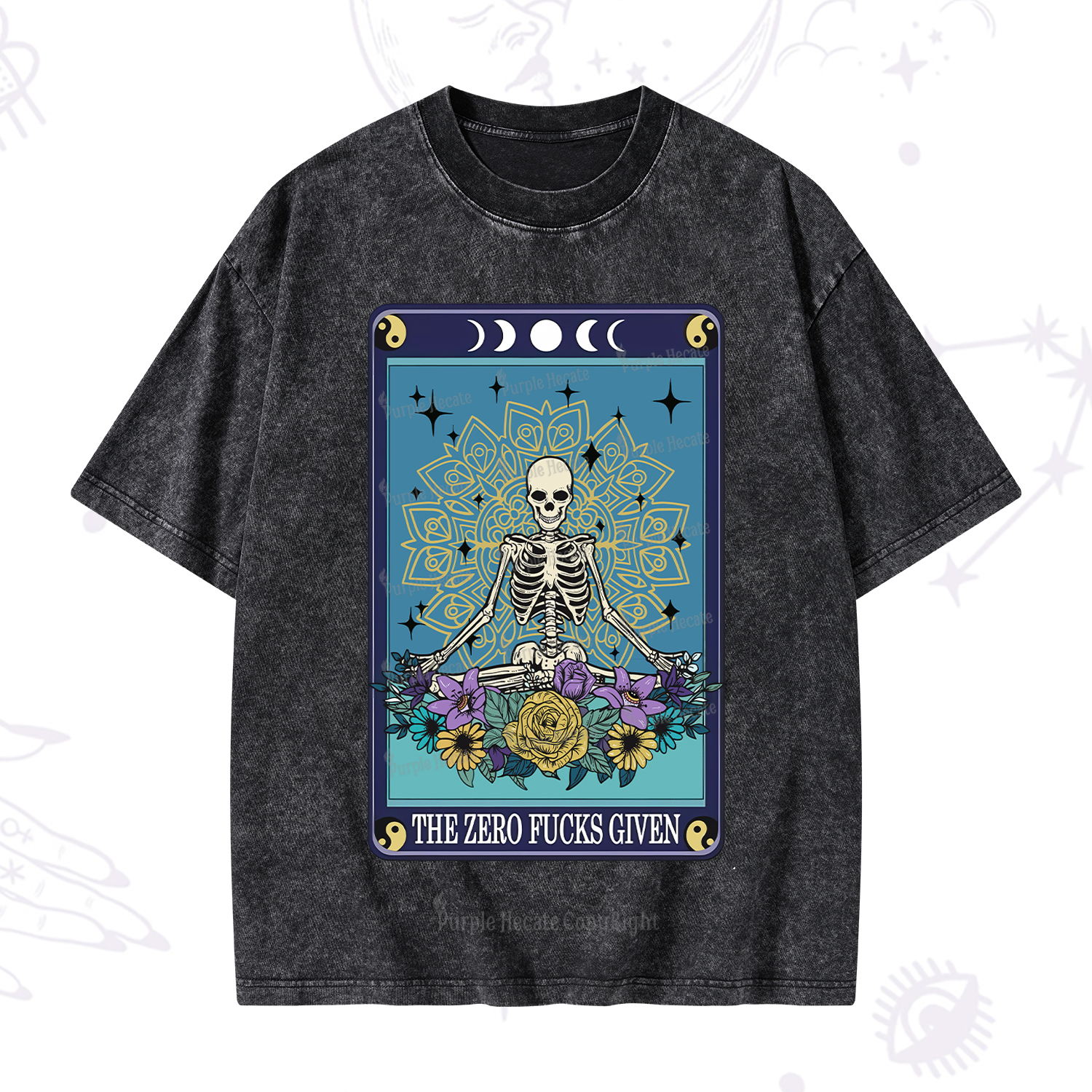 Purplehecate The Zero Fucks Given Tarot Washed T-Shirt