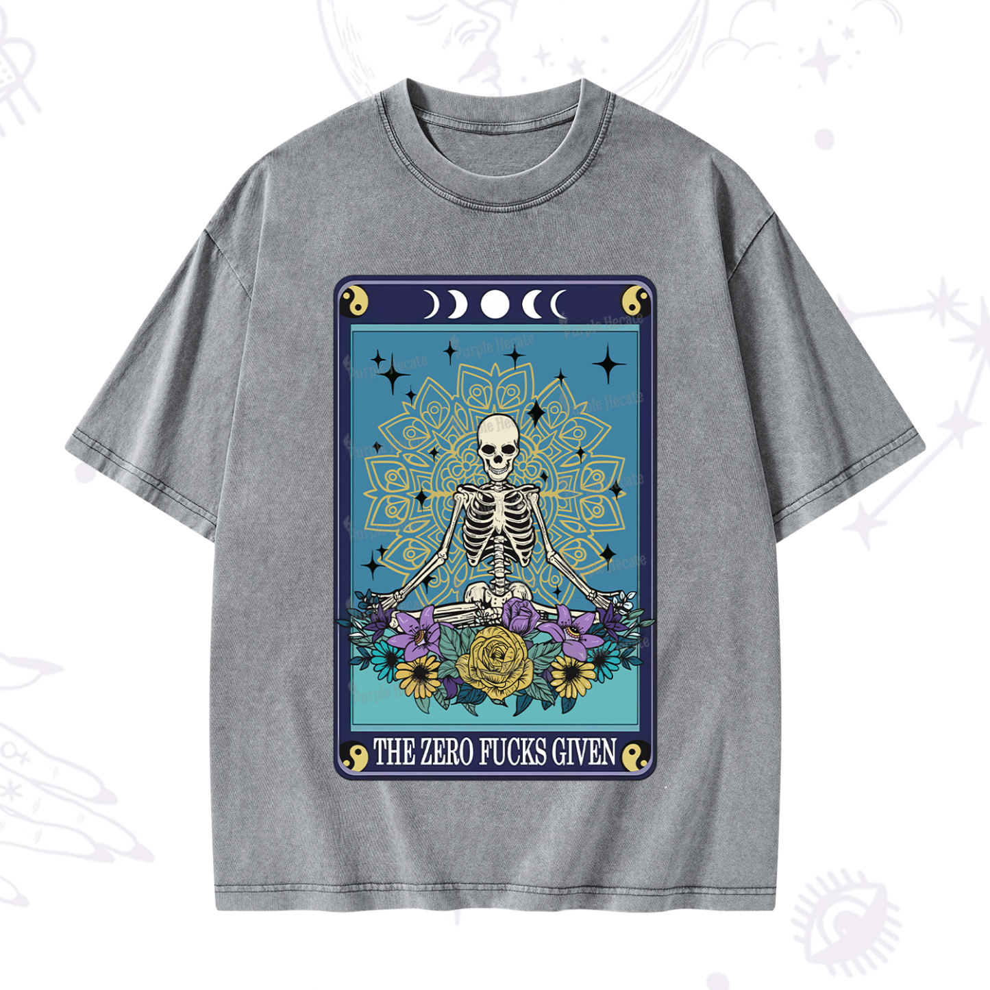 Purplehecate The Zero Fucks Given Tarot Washed T-Shirt