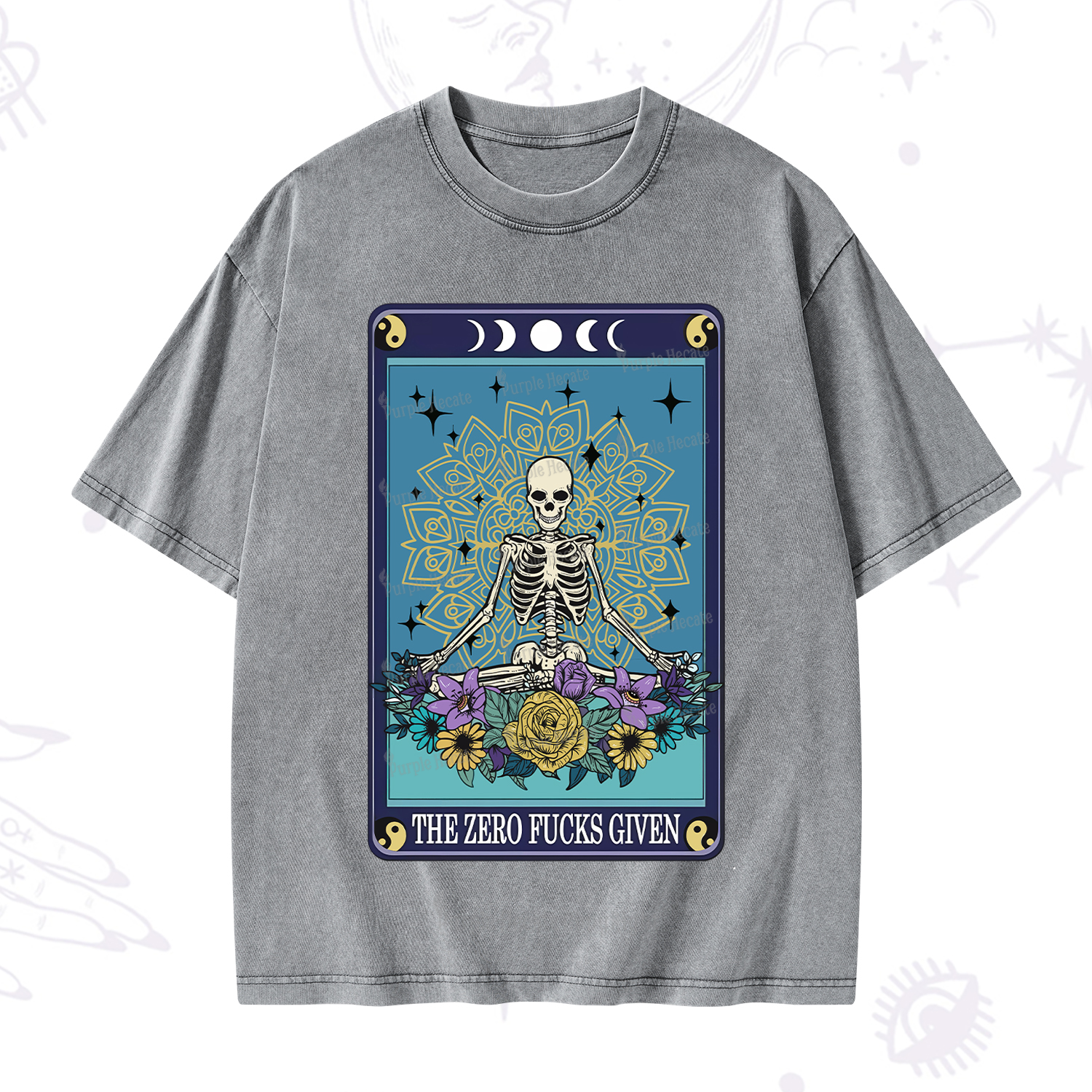 Purplehecate The Zero Fucks Given Tarot Washed T-Shirt