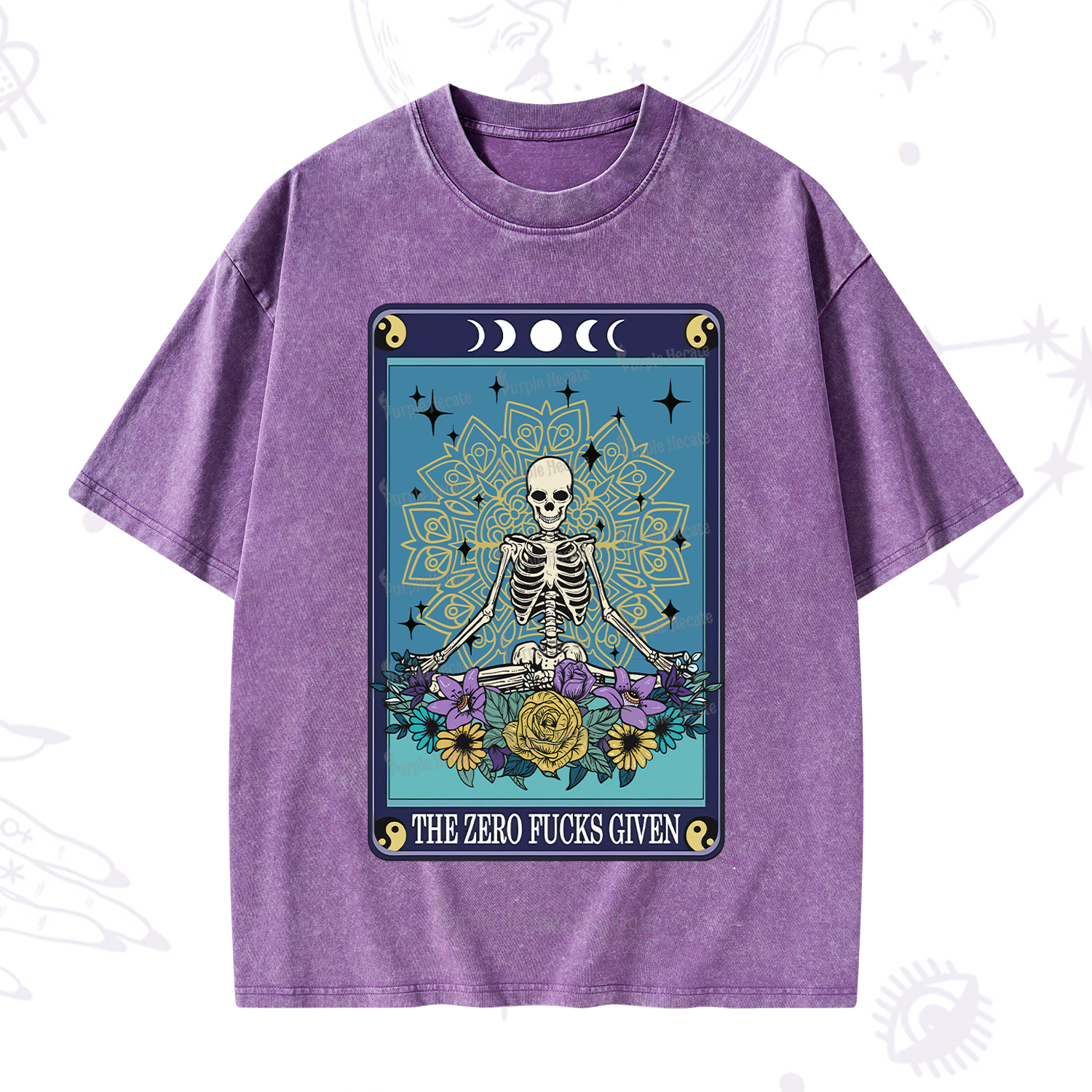 Purplehecate The Zero Fucks Given Tarot Washed T-Shirt