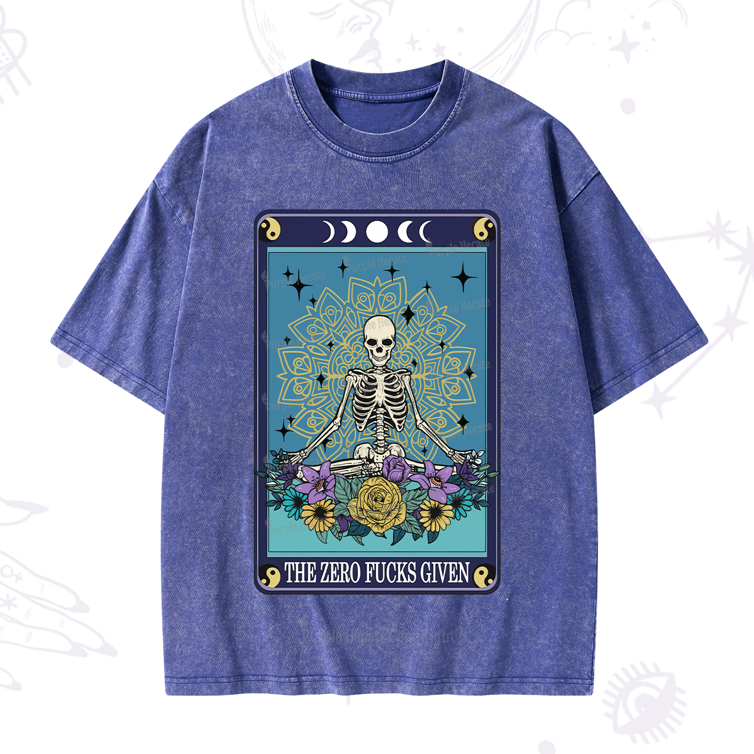 Purplehecate The Zero Fucks Given Tarot Washed T-Shirt