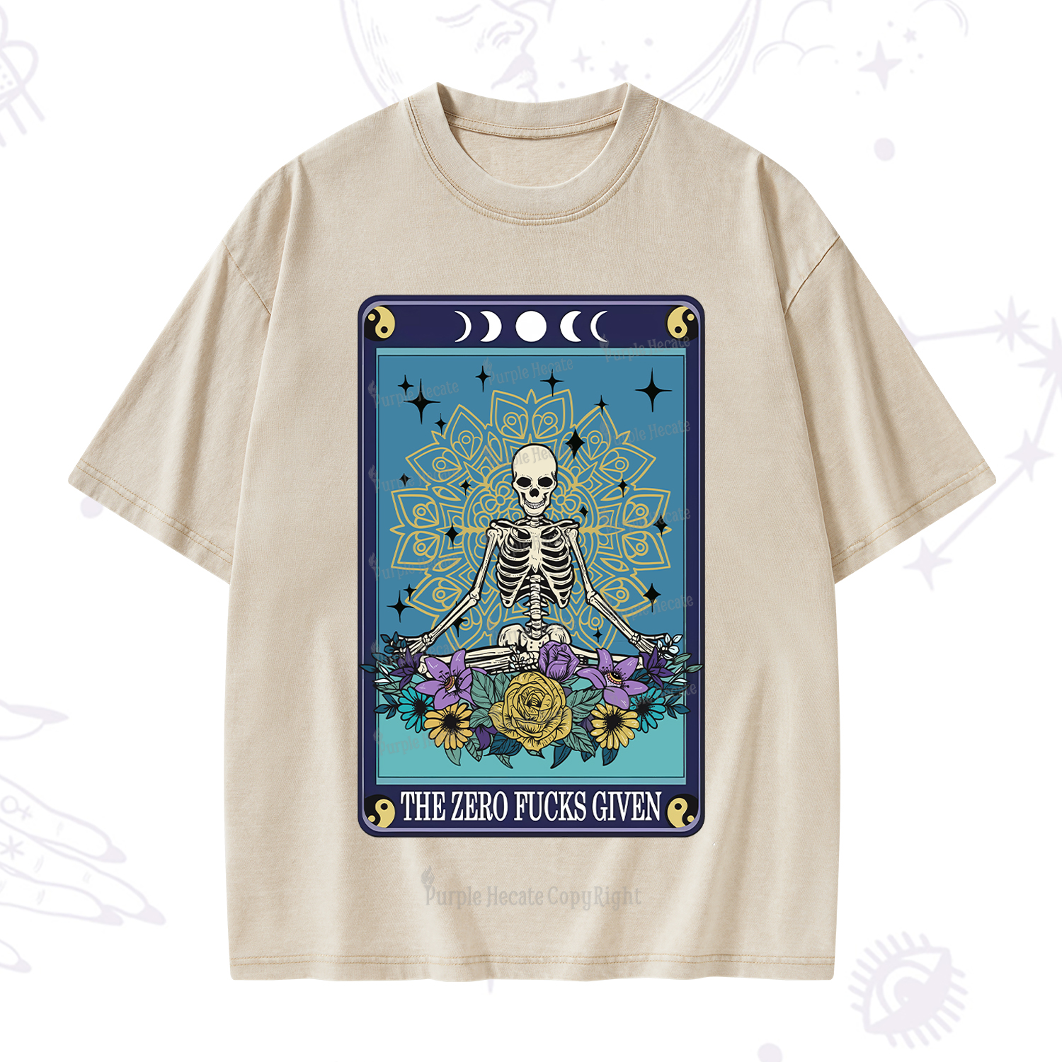 Purplehecate The Zero Fucks Given Tarot Washed T-Shirt
