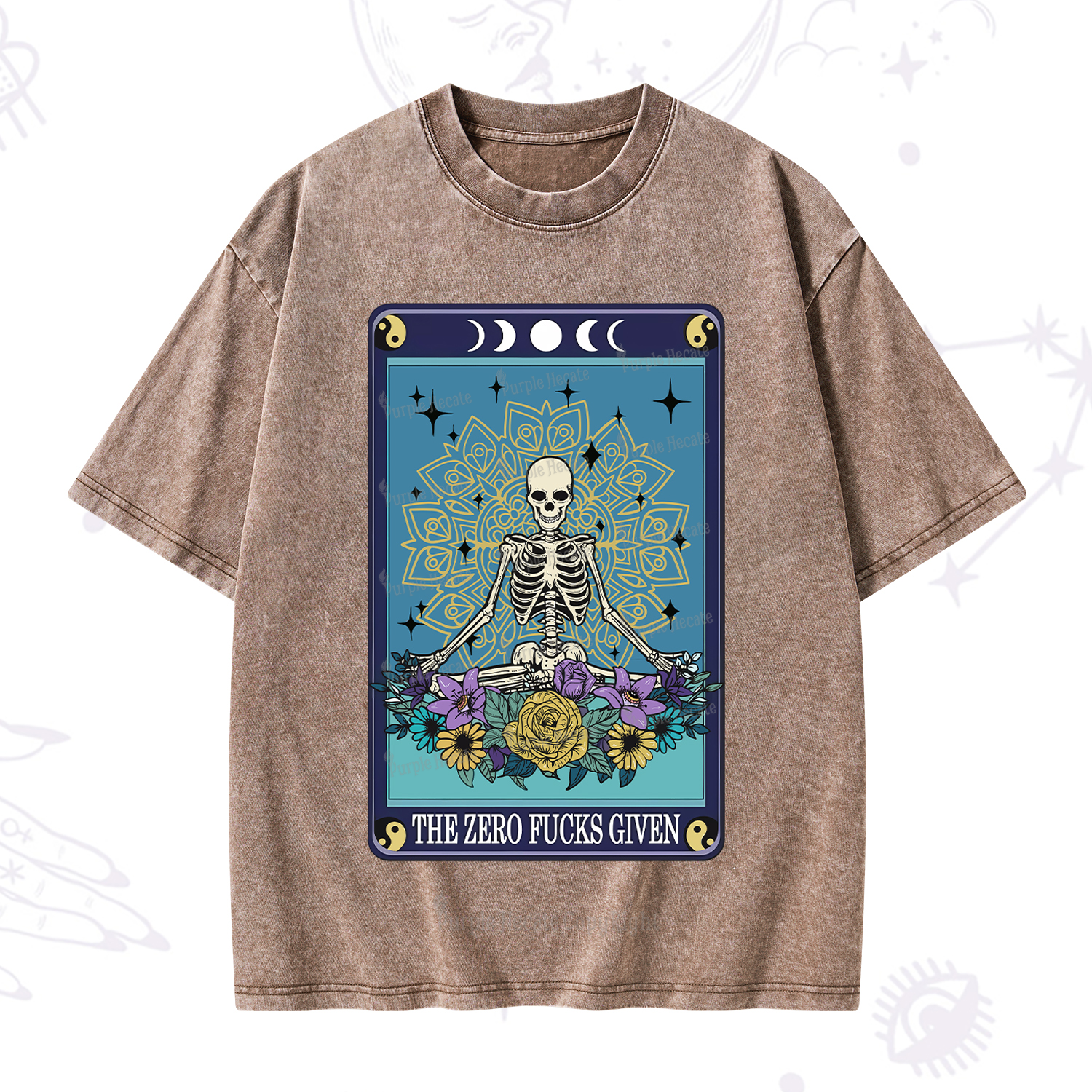 Purplehecate The Zero Fucks Given Tarot Washed T-Shirt