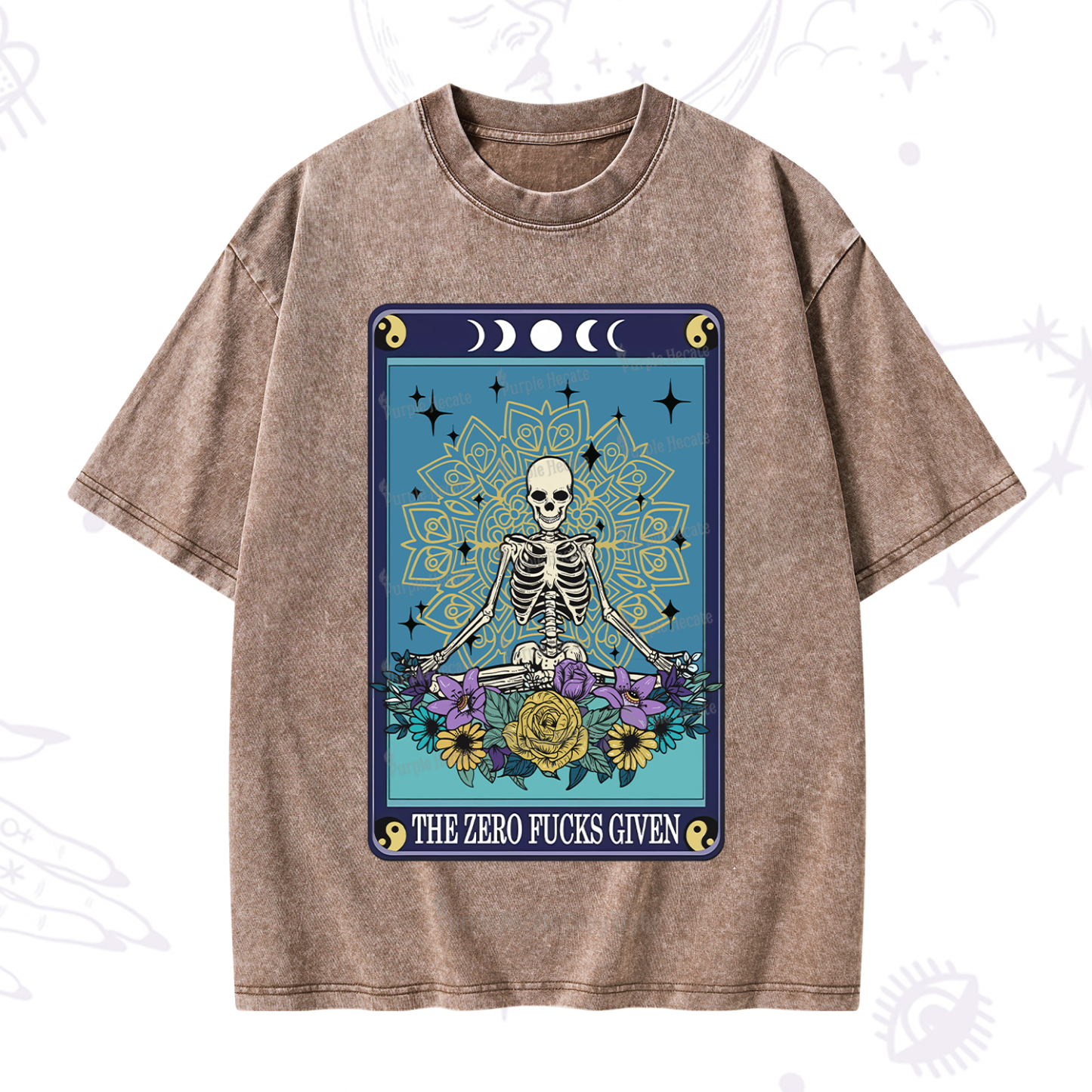 Purplehecate The Zero Fucks Given Tarot Washed T-Shirt