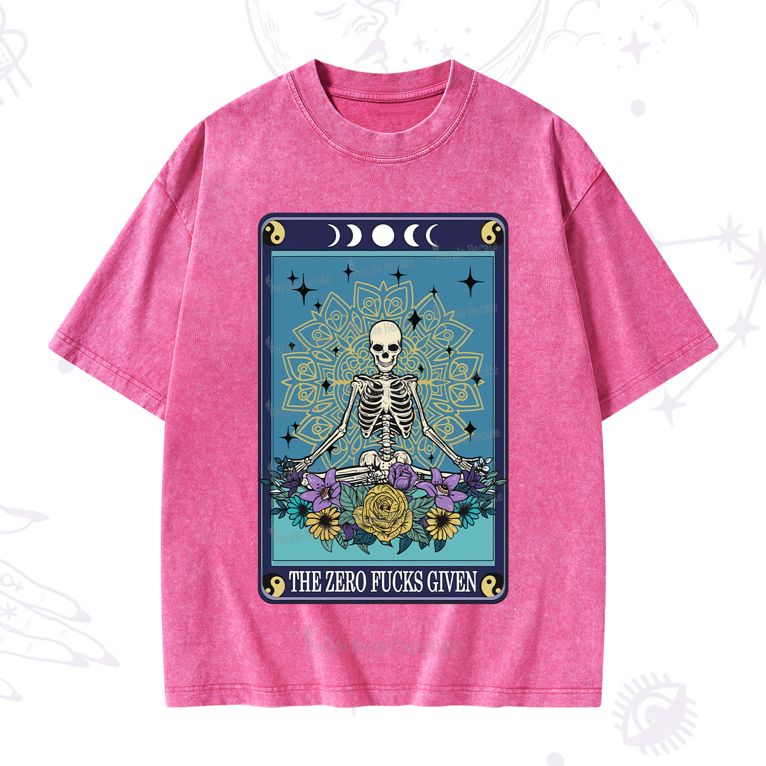 Purplehecate The Zero Fucks Given Tarot Washed T-Shirt