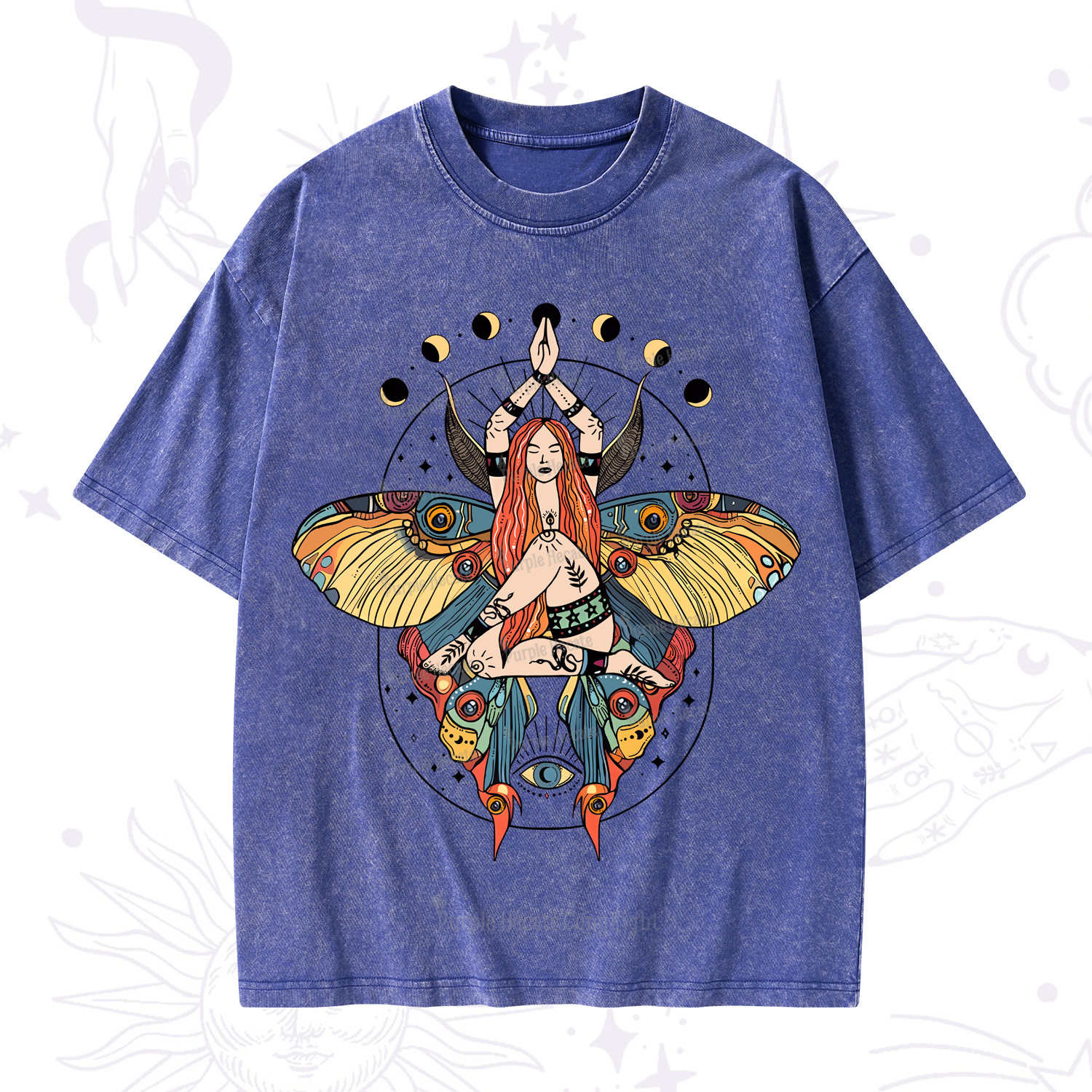 Purplehecate Luna Moth Washed T-Shirt