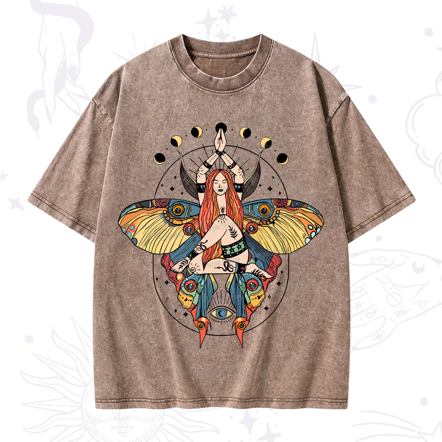Purplehecate Luna Moth Washed T-Shirt