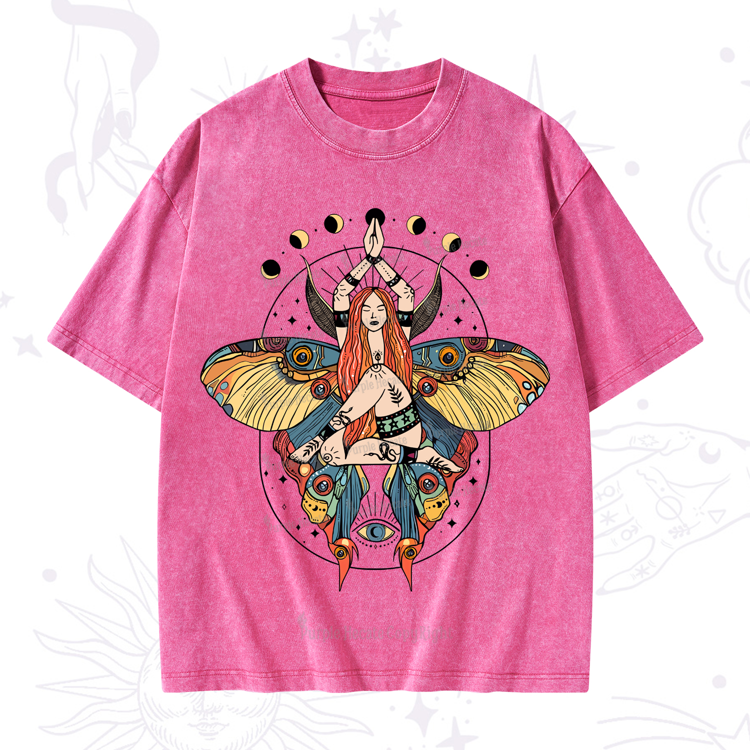 Purplehecate Luna Moth Washed T-Shirt