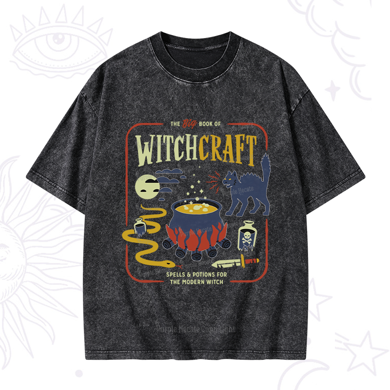 Purplehecate Book Of Witchcraft Washed T-Shirt