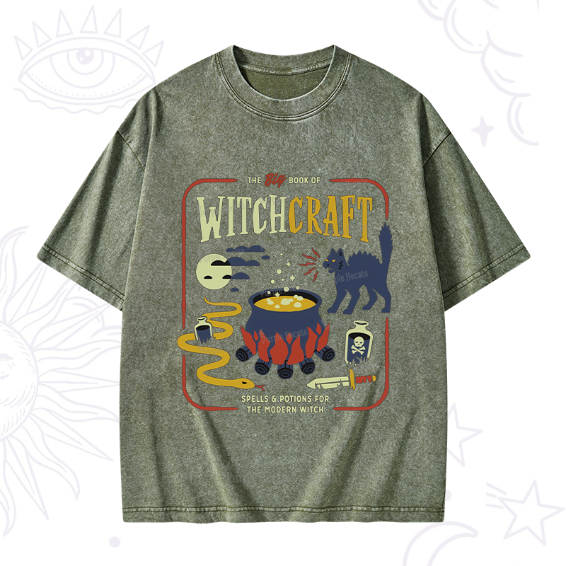 Purplehecate Book Of Witchcraft Washed T-Shirt