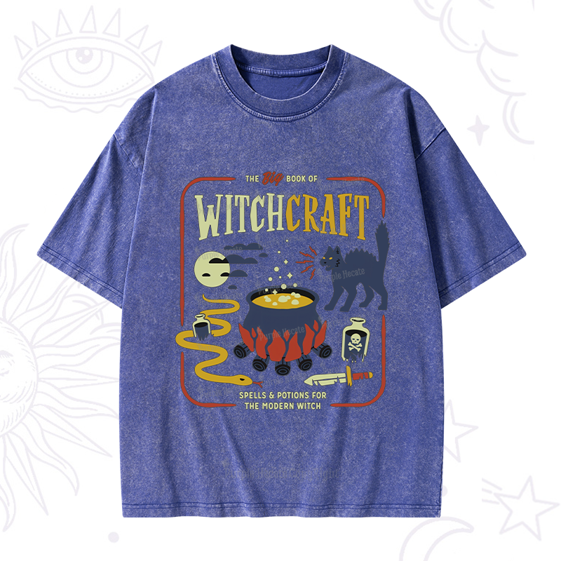 Purplehecate Book Of Witchcraft Washed T-Shirt