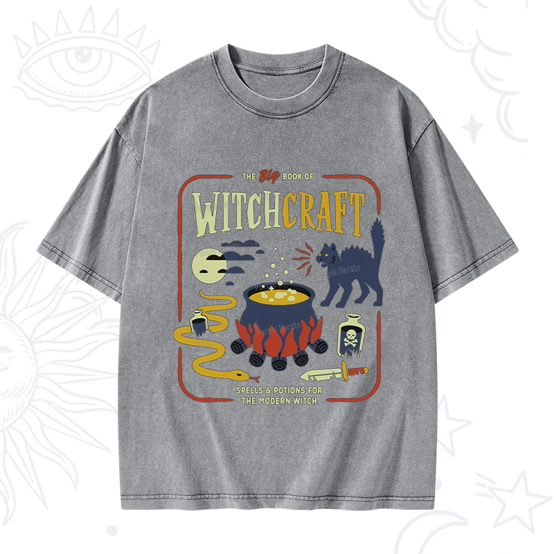 Purplehecate Book Of Witchcraft Washed T-Shirt
