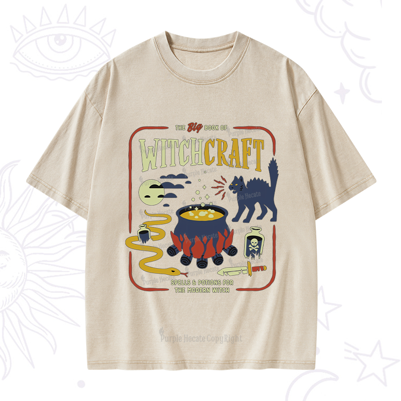 Purplehecate Book Of Witchcraft Washed T-Shirt