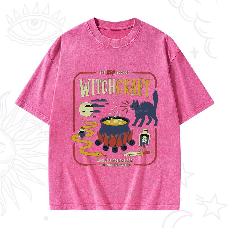 Purplehecate Book Of Witchcraft Washed T-Shirt