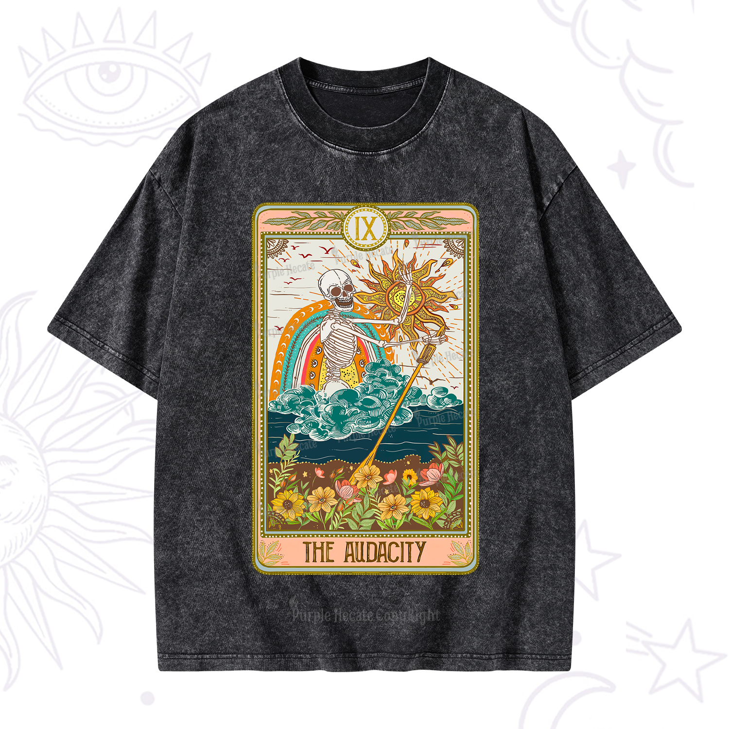 Purplehecate The Audacity Tarot Card Washed T-Shirt