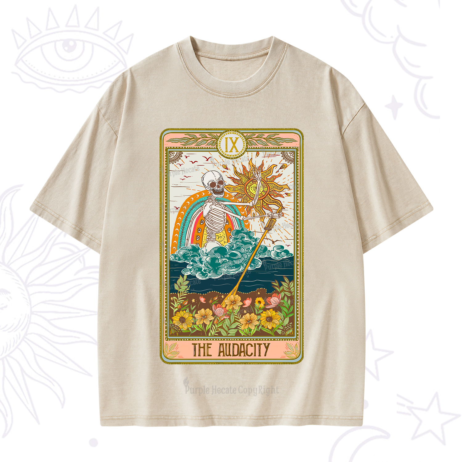 Purplehecate The Audacity Tarot Card Washed T-Shirt