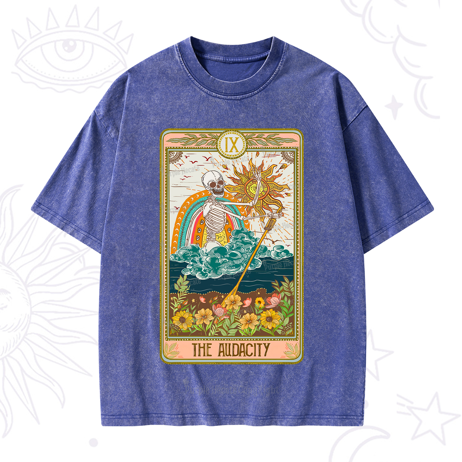 Purplehecate The Audacity Tarot Card Washed T-Shirt