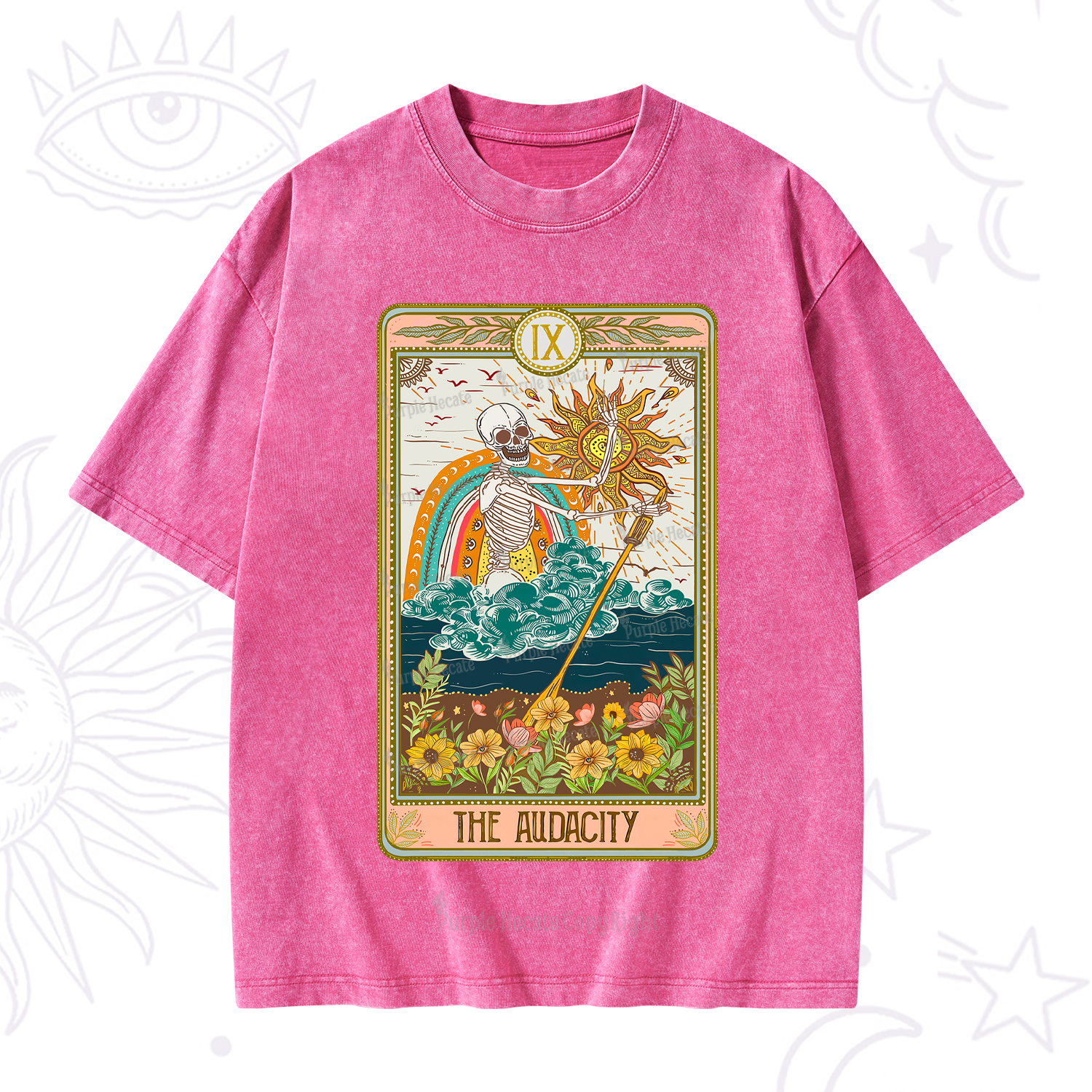 Purplehecate The Audacity Tarot Card Washed T-Shirt