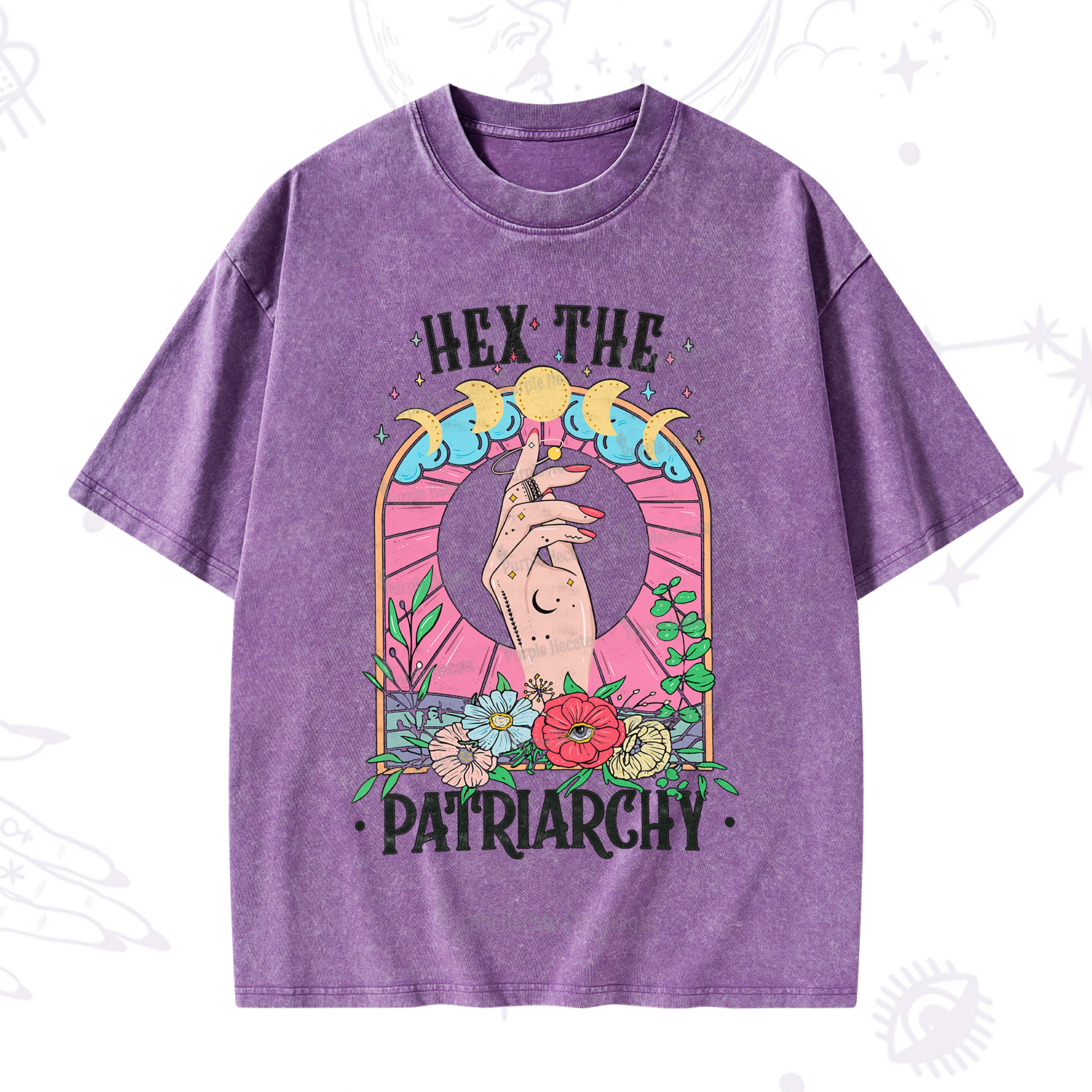 Purplehecate Hex The Patriarchy Washed T-Shirt