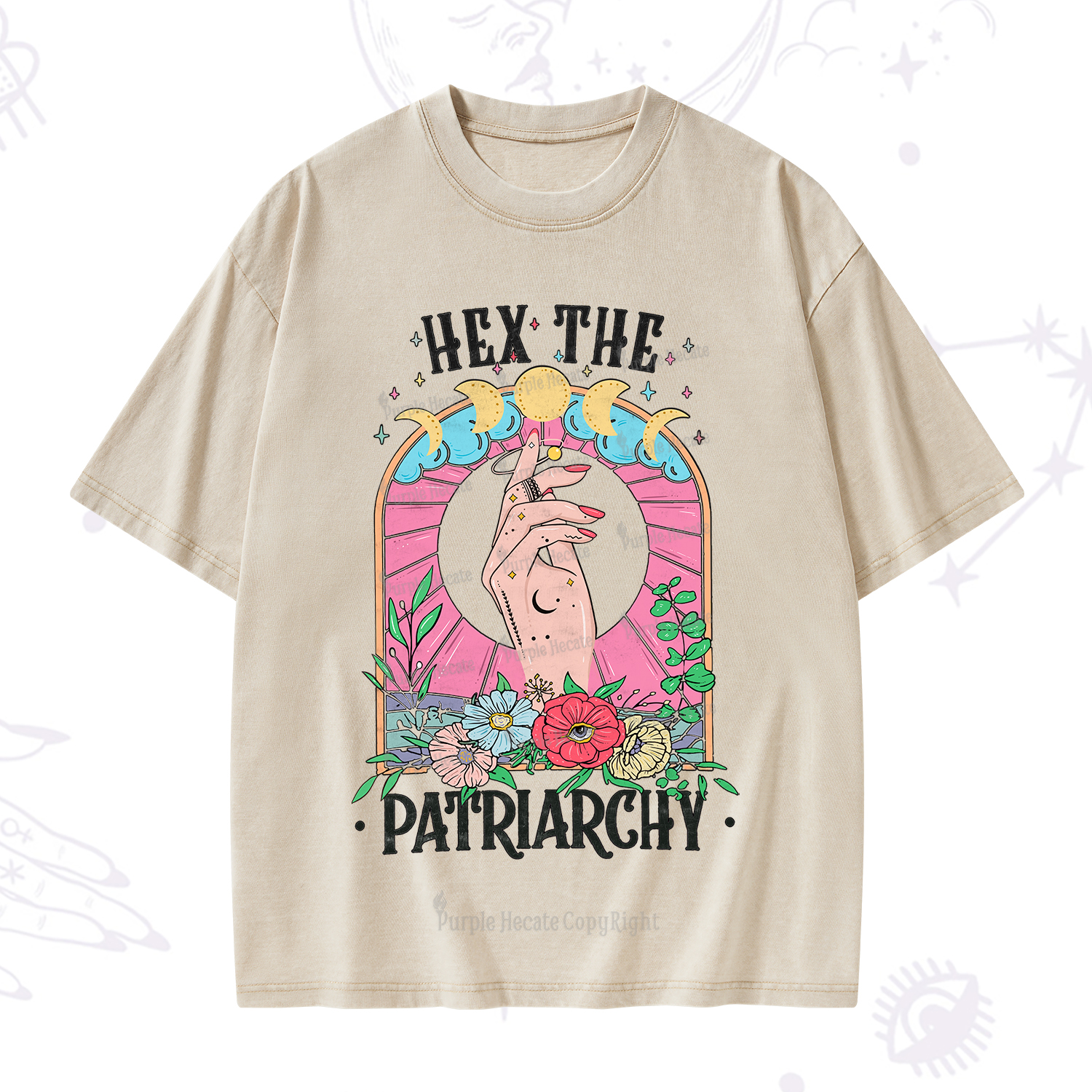 Purplehecate Hex The Patriarchy Washed T-Shirt