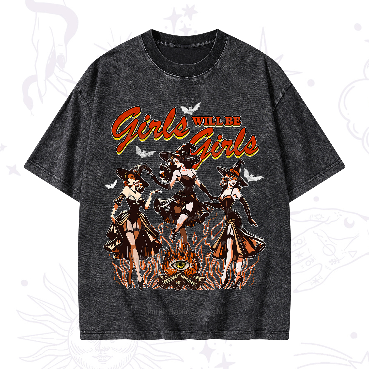 Purplehecate Girls Will Be Girls Washed T-Shirt