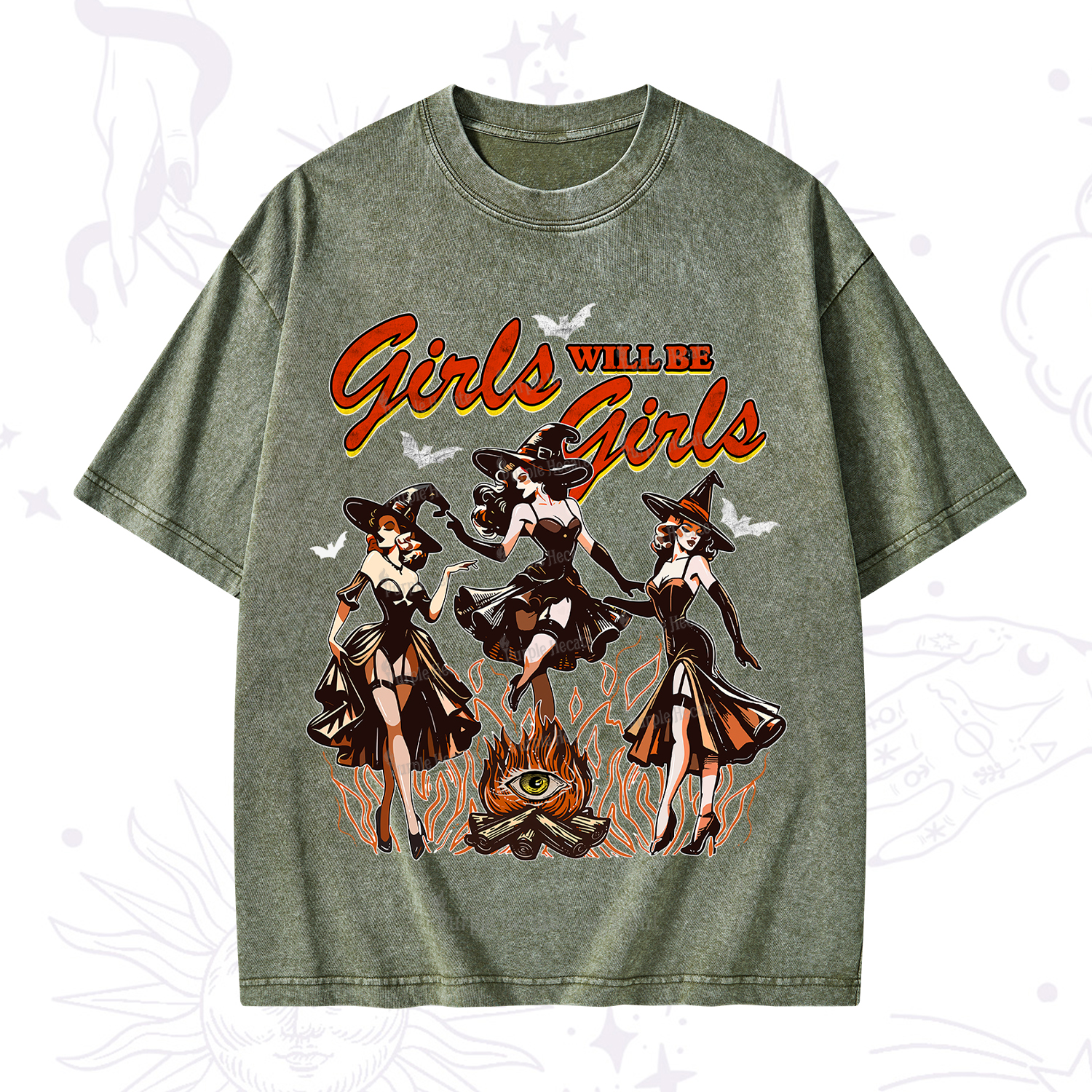 Purplehecate Girls Will Be Girls Washed T-Shirt