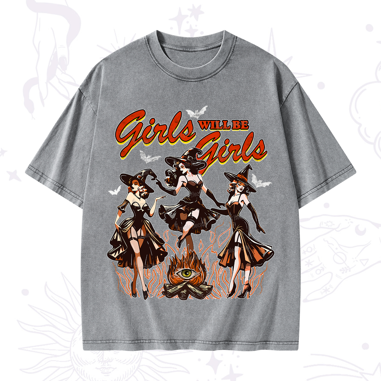 Purplehecate Girls Will Be Girls Washed T-Shirt