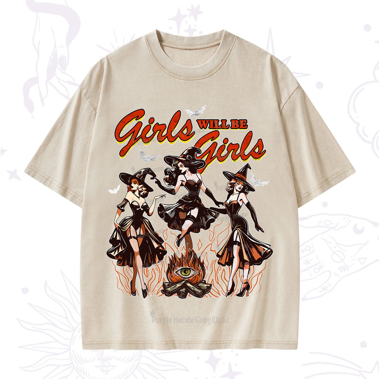 Purplehecate Girls Will Be Girls Washed T-Shirt