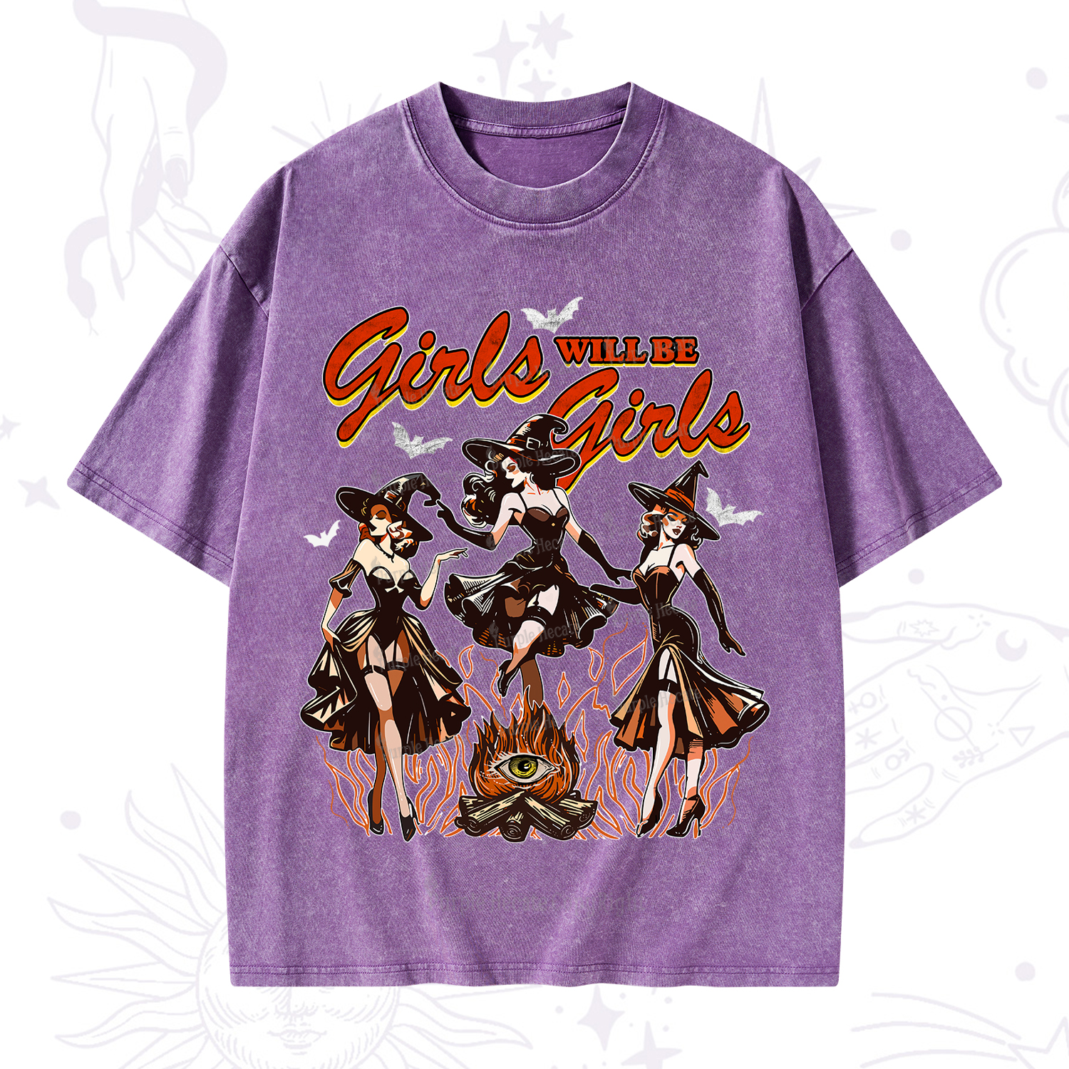 Purplehecate Girls Will Be Girls Washed T-Shirt