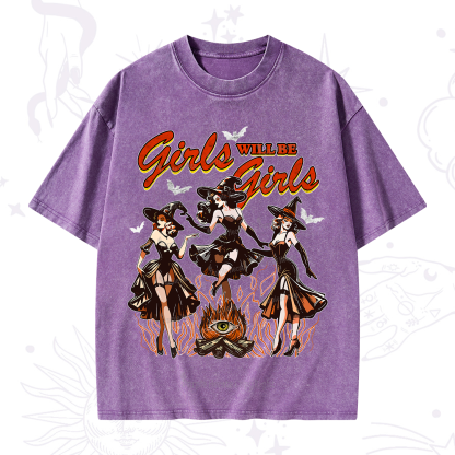 Purplehecate Girls Will Be Girls Washed T-Shirt