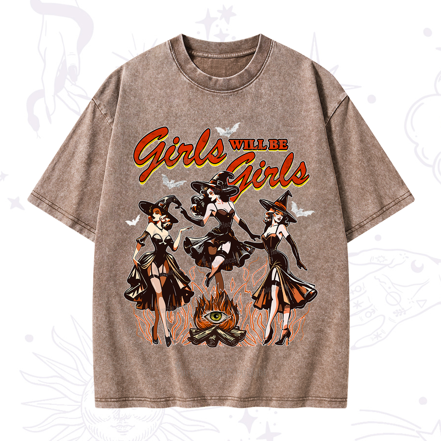 Purplehecate Girls Will Be Girls Washed T-Shirt