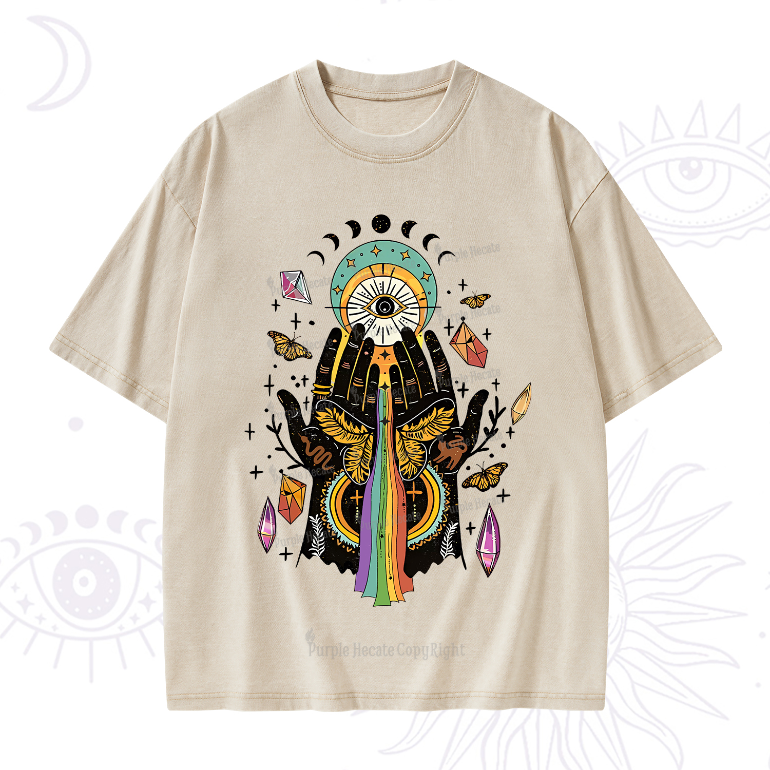 Purplehecate Mystical Witchy Hands Washed T-Shirt