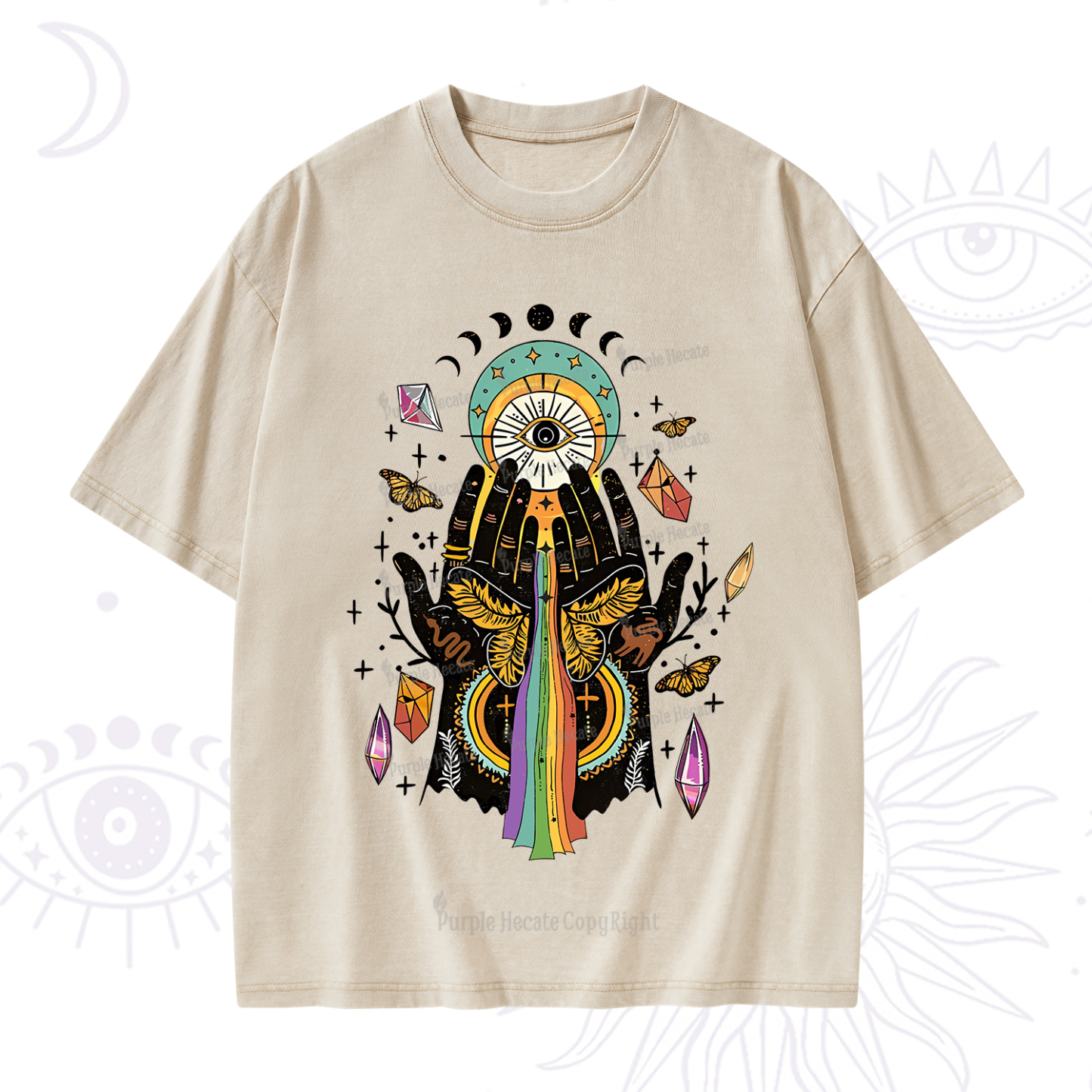 Purplehecate Mystical Witchy Hands Washed T-Shirt