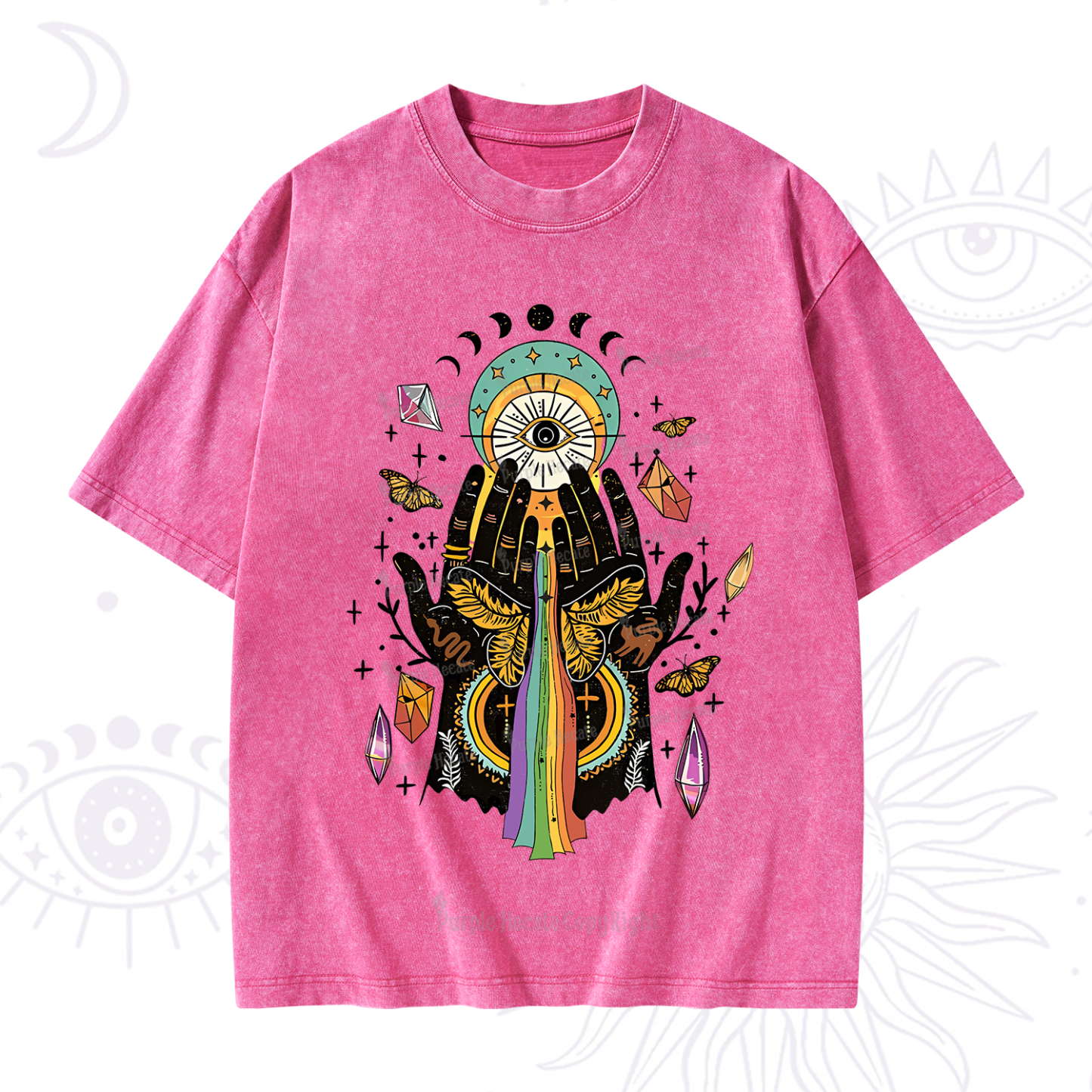 Purplehecate Mystical Witchy Hands Washed T-Shirt