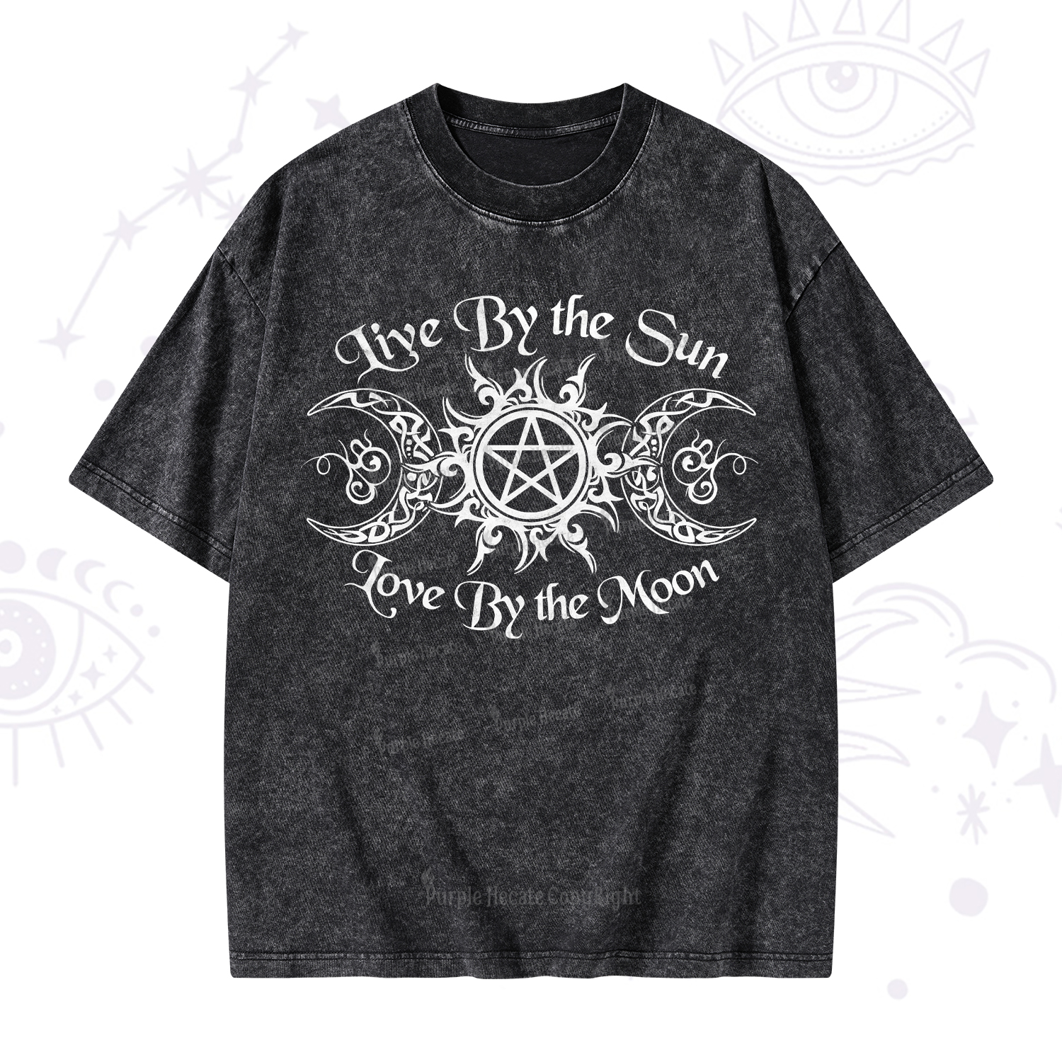 Purplehecate Hecate's Lunar Blessing Washed T-Shirt