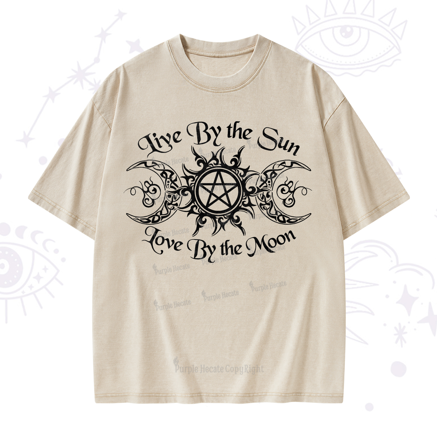 Purplehecate Hecate's Lunar Blessing Washed T-Shirt