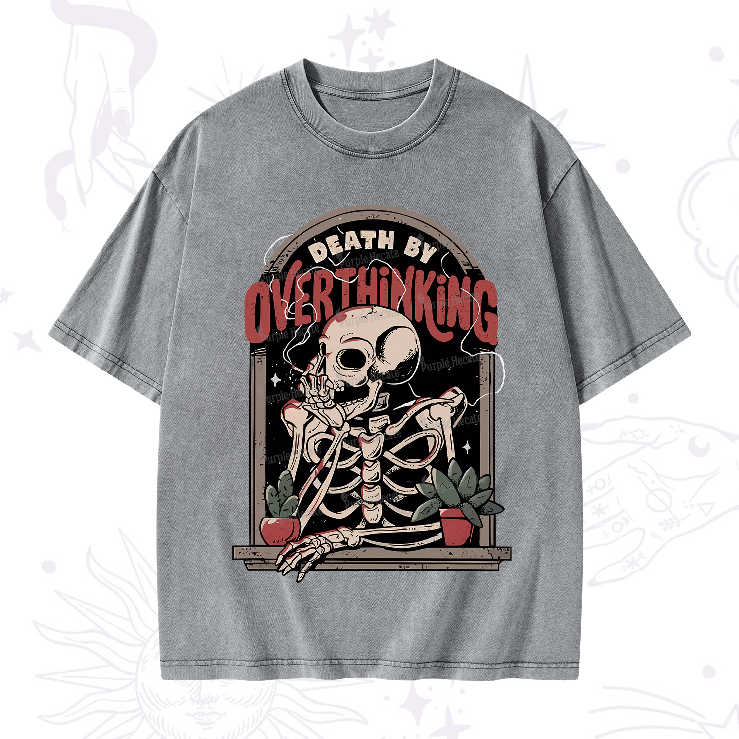 Purplehecate Death By Overthinking Washed T-Shirt