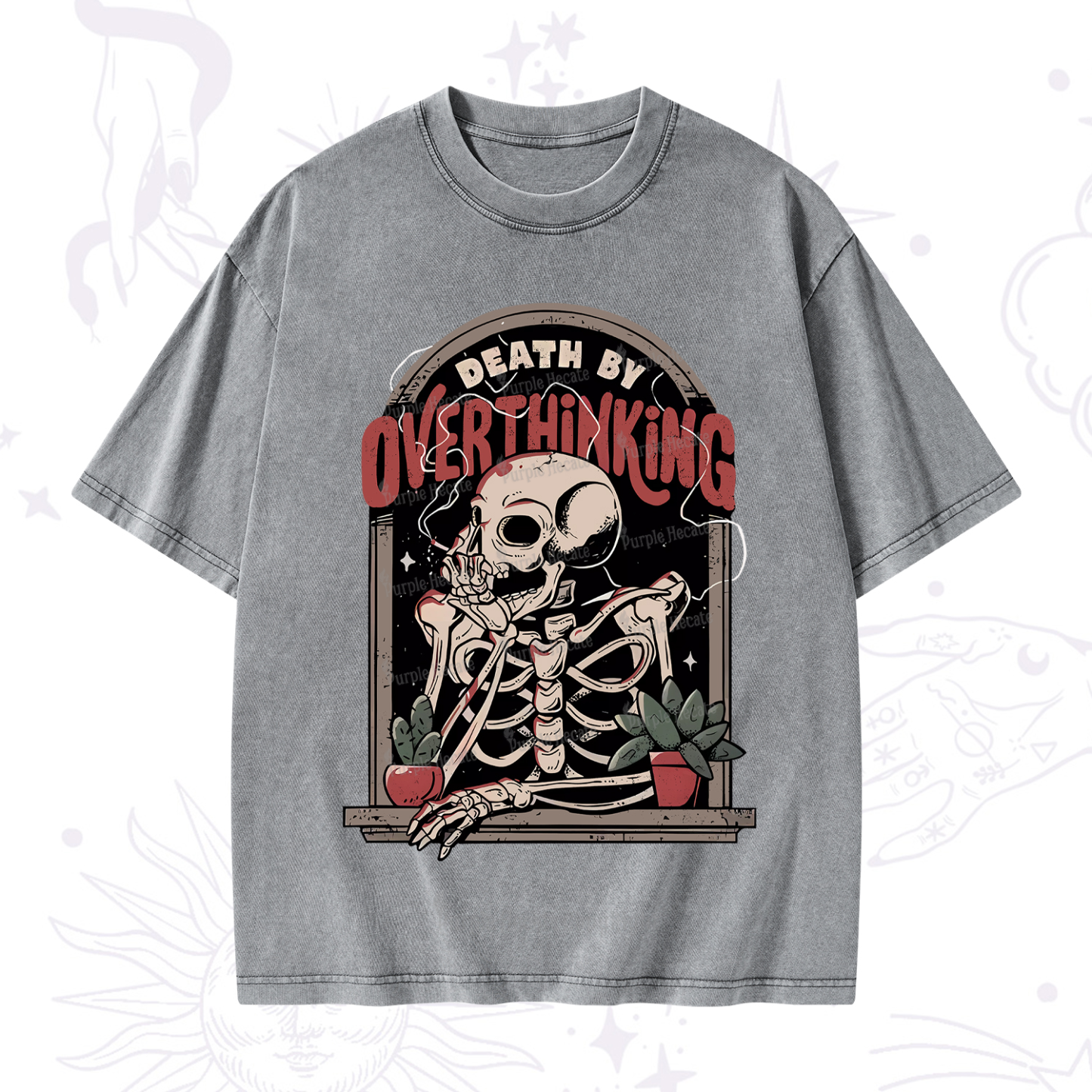 Purplehecate Death By Overthinking Washed T-Shirt