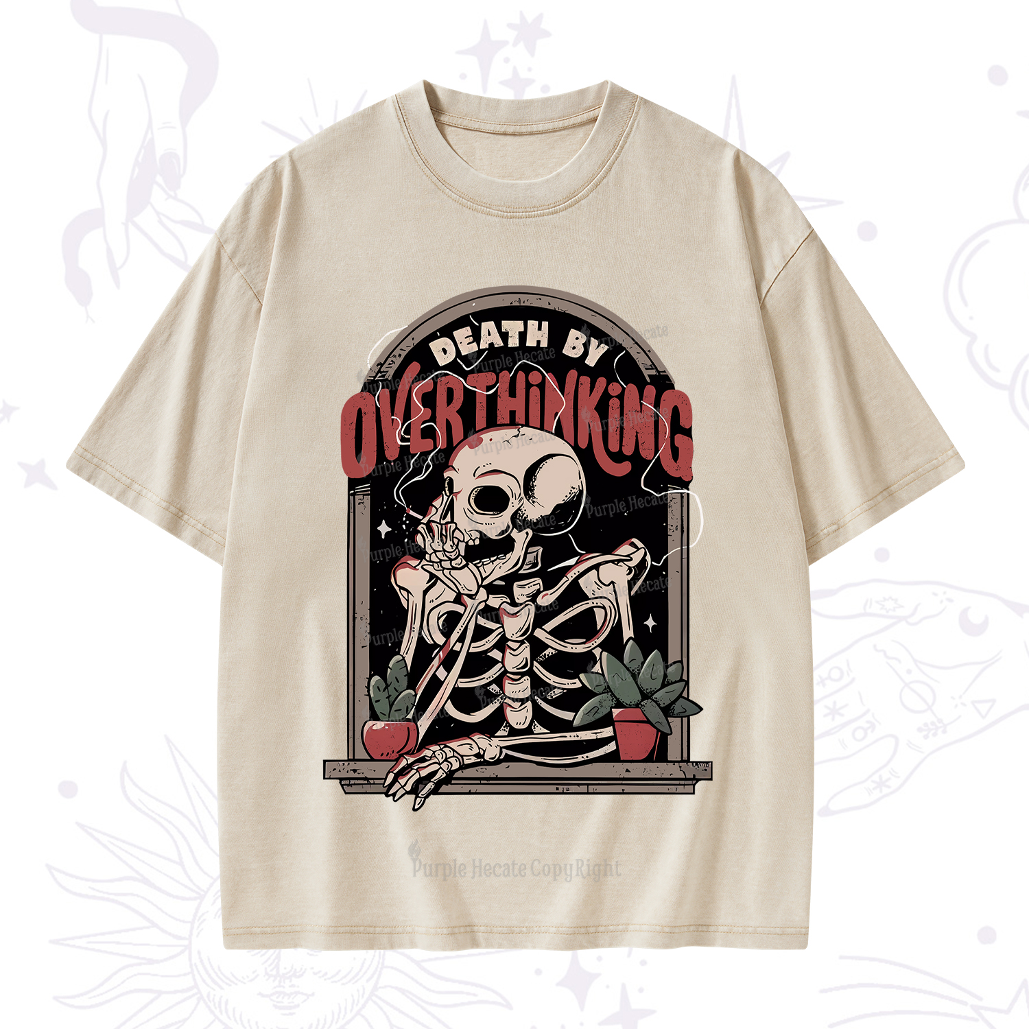 Purplehecate Death By Overthinking Washed T-Shirt