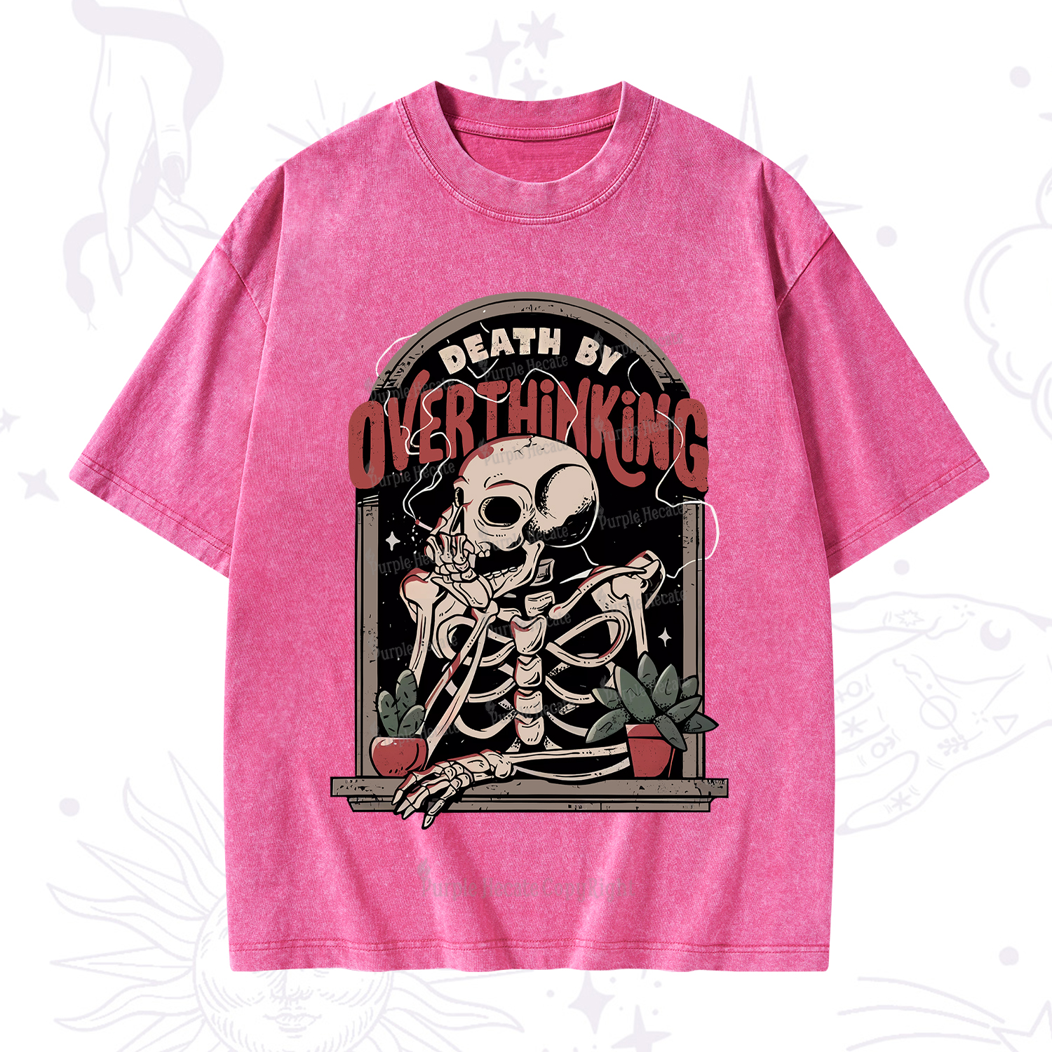 Purplehecate Death By Overthinking Washed T-Shirt