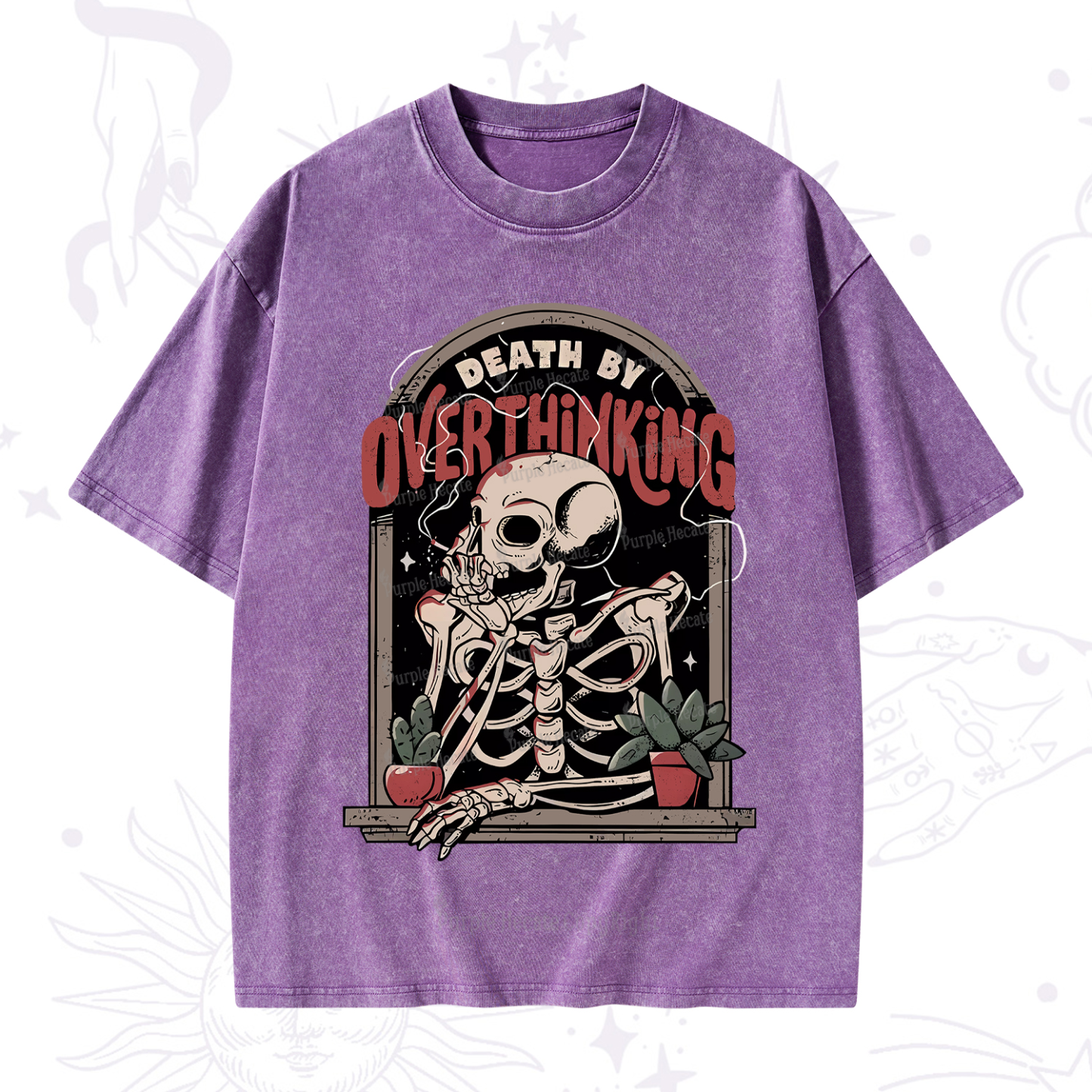 Purplehecate Death By Overthinking Washed T-Shirt