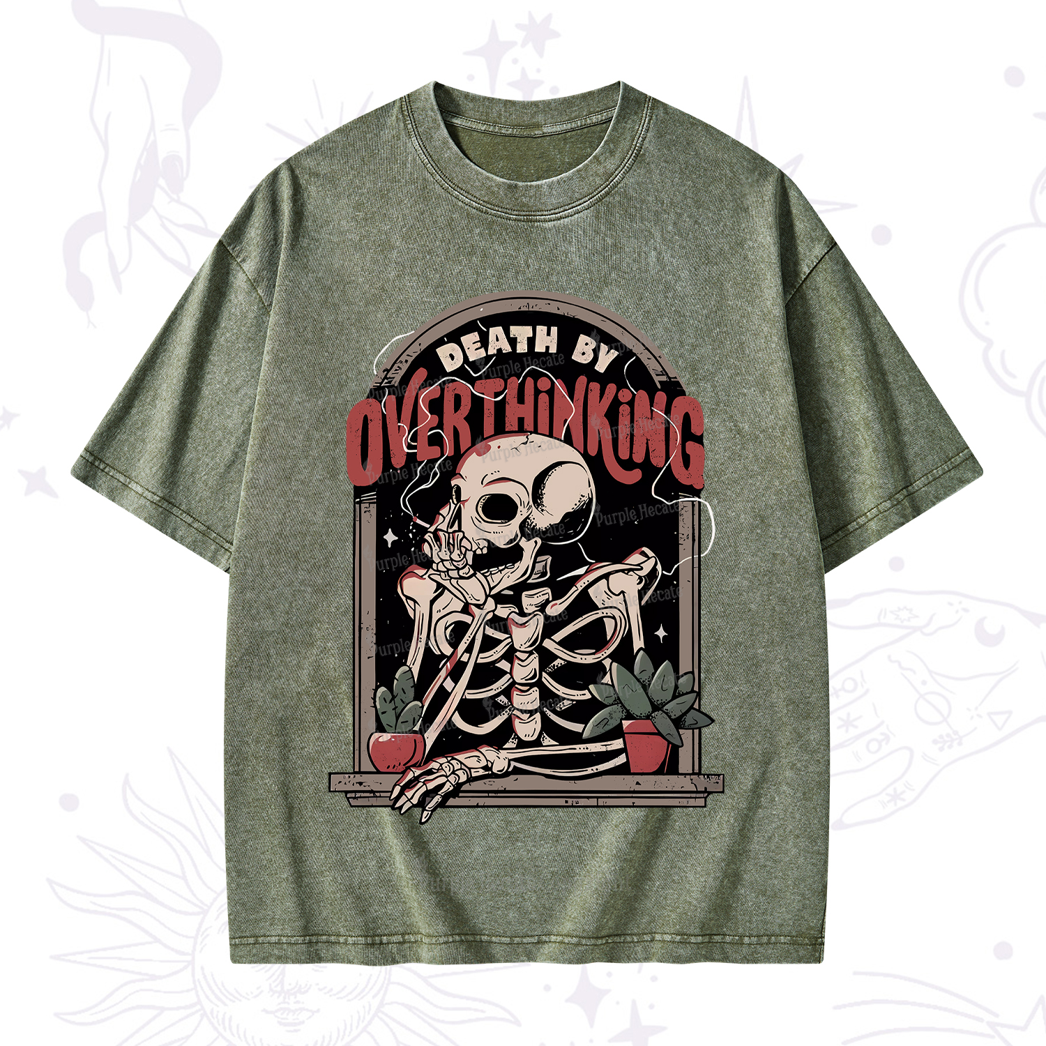 Purplehecate Death By Overthinking Washed T-Shirt