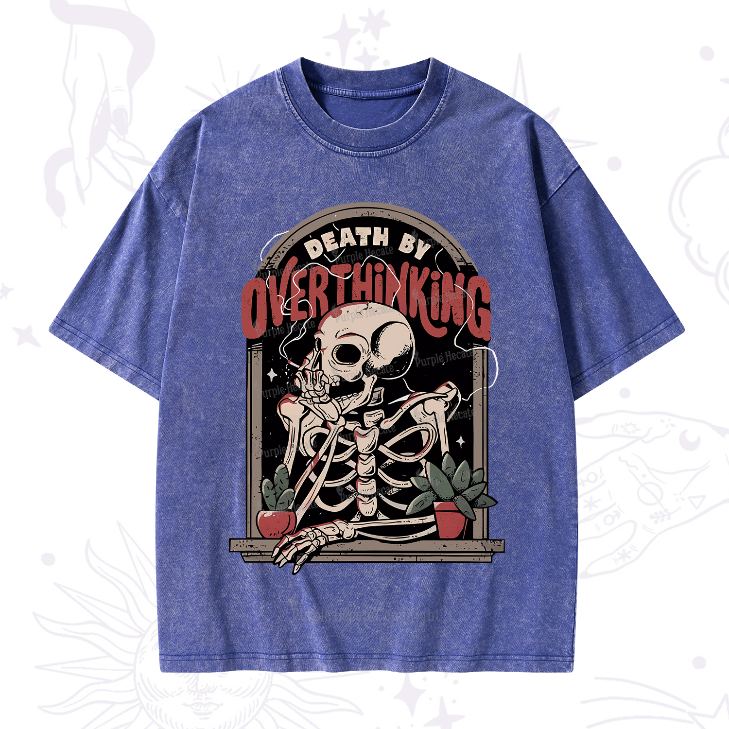 Purplehecate Death By Overthinking Washed T-Shirt